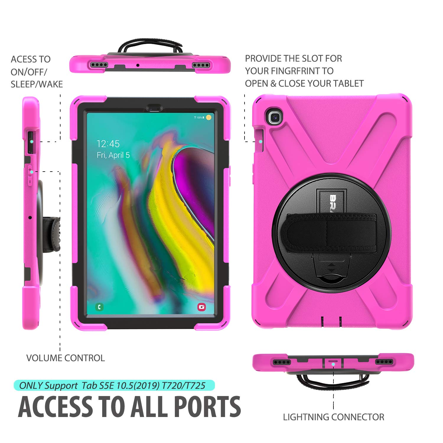 Braecn Case For Samsung Galaxy Tab S5E 10.5 Inch 2019 Tablet(Sm-T720/T725/T727), Hybrid Rugged Shockproof Silicone Cover For Kid