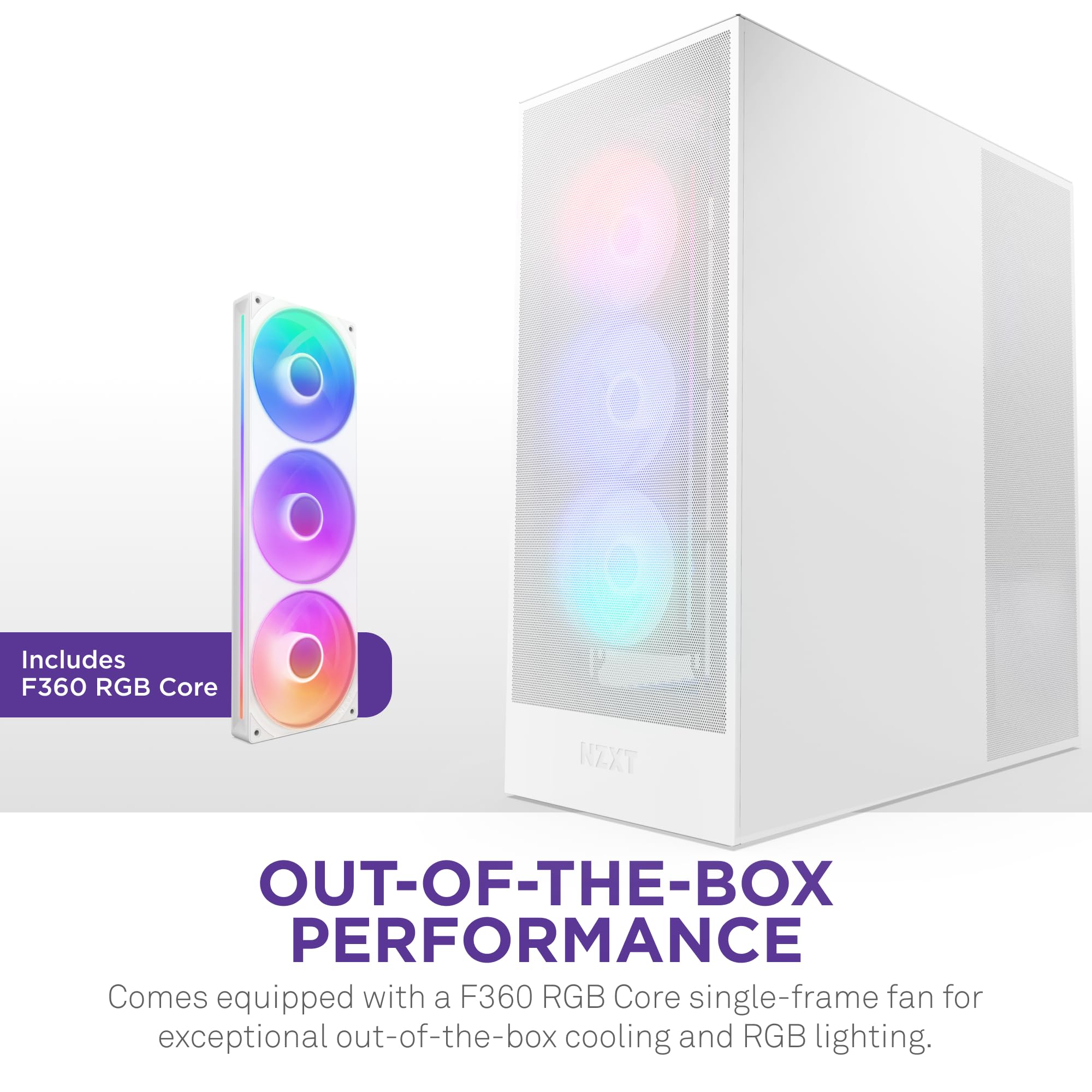 Nzxt H7 Flow Rgb | Mid Tower Atx Airflow Case With Rgb Fans | Supports Bottom Fans For Direct Gpu Cooling | Includes 360Mm Rgb S