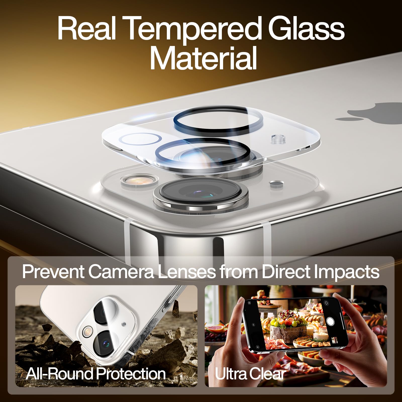 Smartdevil 2Pack For Iphone 12 Privacy Screen Protector With 2Pack Camera Lens Protector, 9H Protection Anti Spy Privacy Glass T