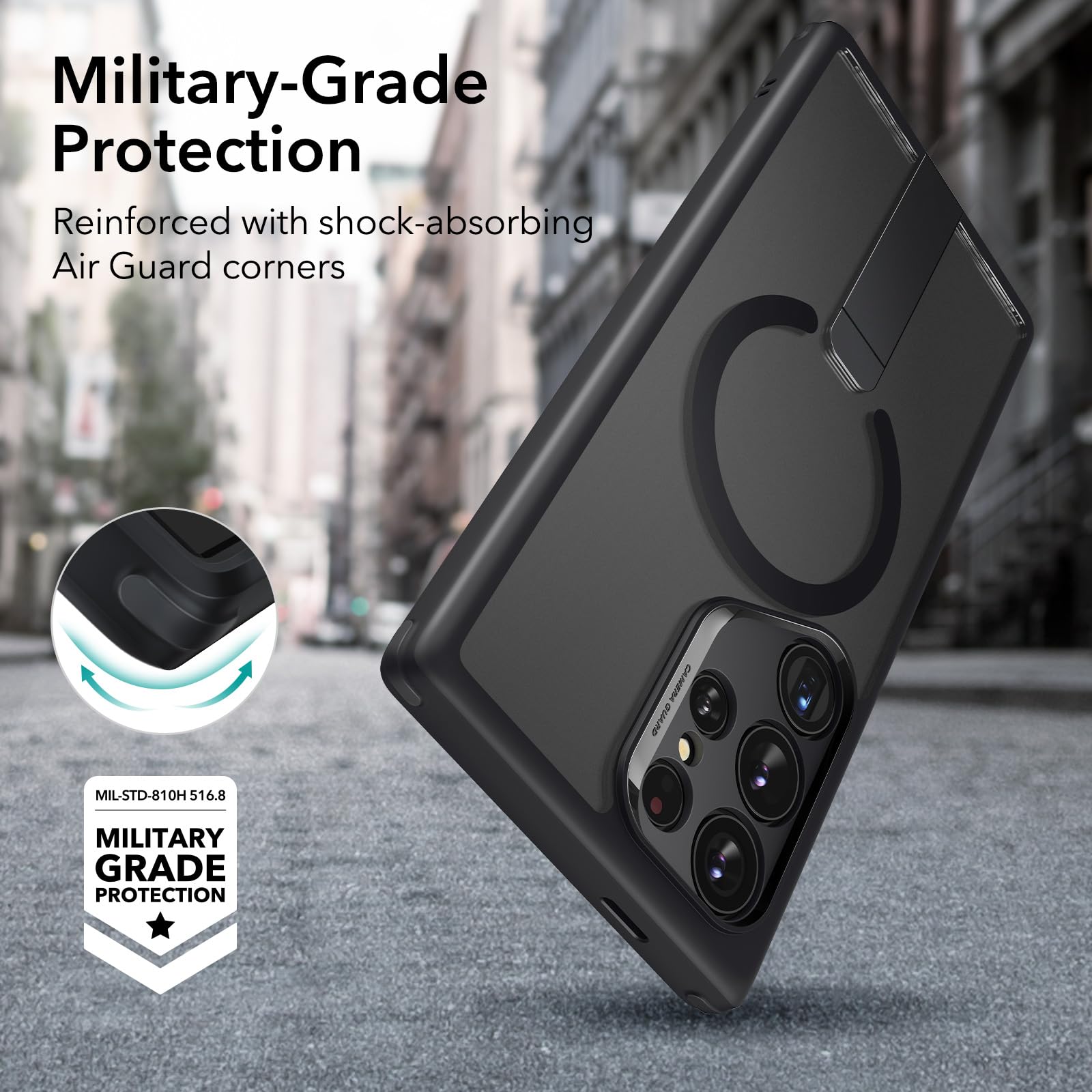 Esr For Samsung Galaxy S24 Ultra Case With Kickstand, Compatible With Magsafe, Magnetic Case For Samsung Galaxy S24 Ultra, 3 Sta