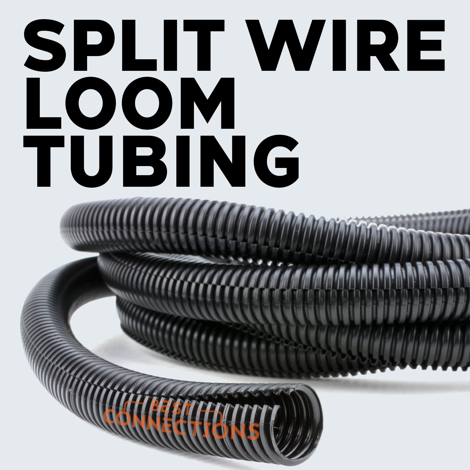 3/8 Inch Black Flexible Split Loom   100 Foot