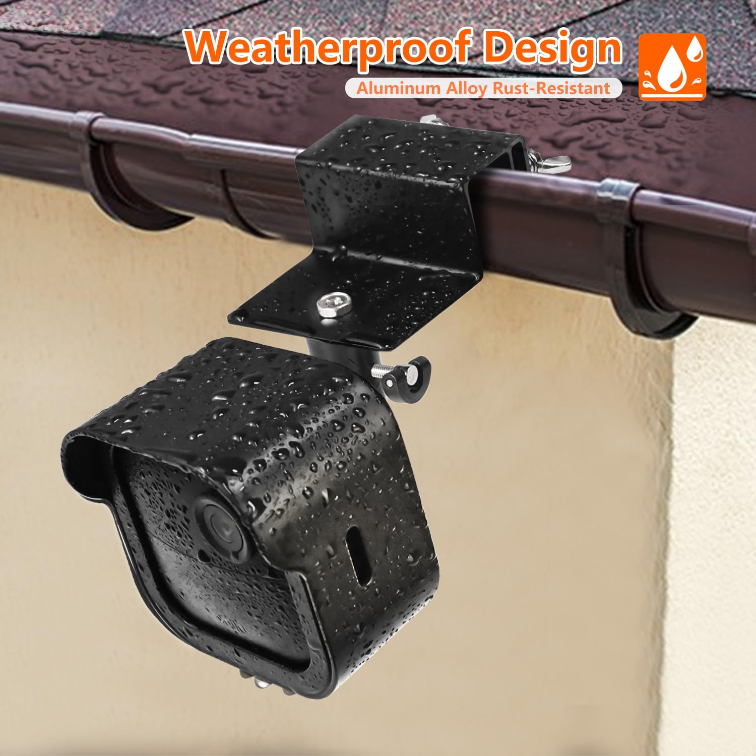 Delilyn Gutter Mount For All New Blink Outdoor 4 (4Th Gen)&(3Rd Gen), Weatherproof Protective Housing + 360Swivel Adjustment Rus