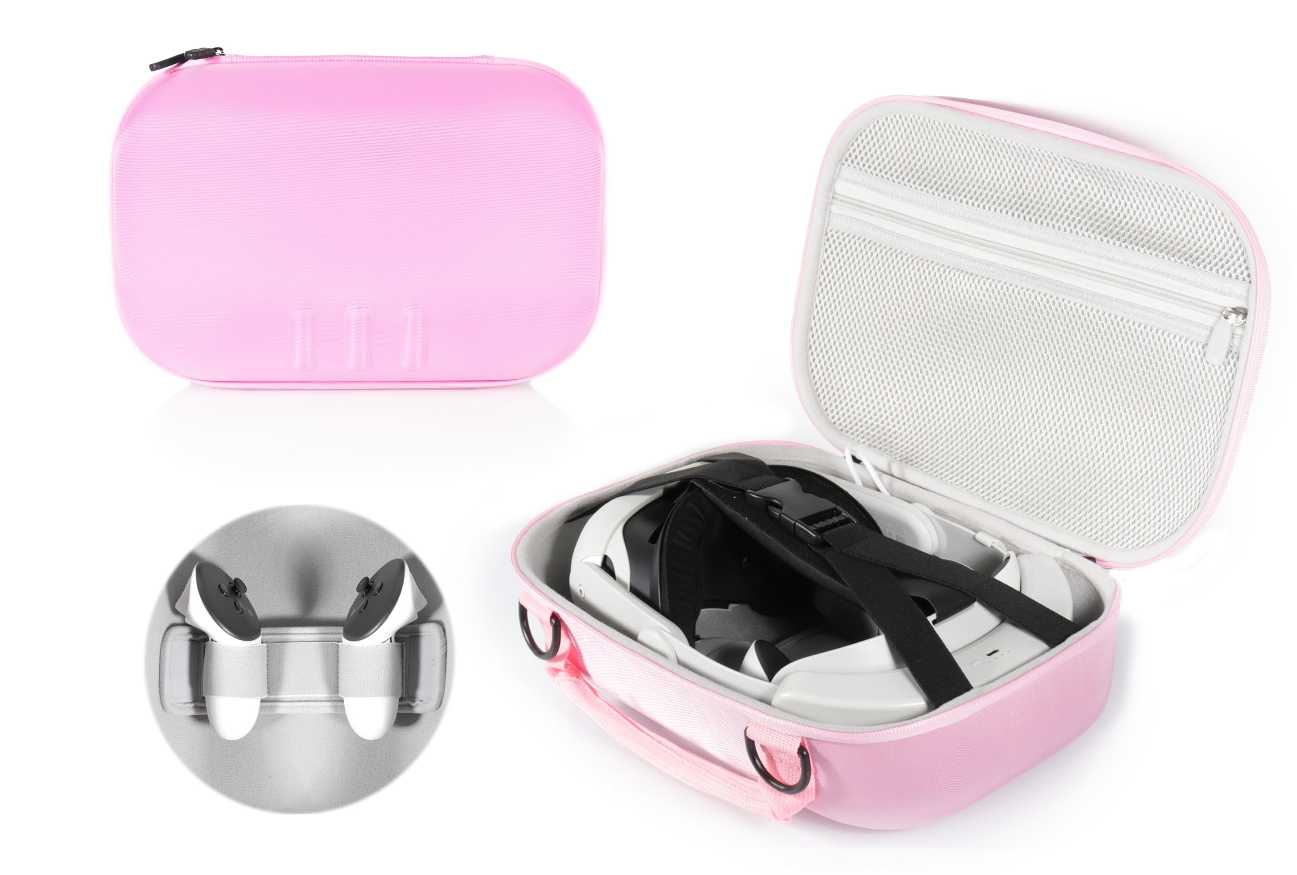 Alltravel VR Headset Shoulder Case for Meta Quest 3 and Meta Quest 2, travel consolidation case for VR headset, controllers, cha