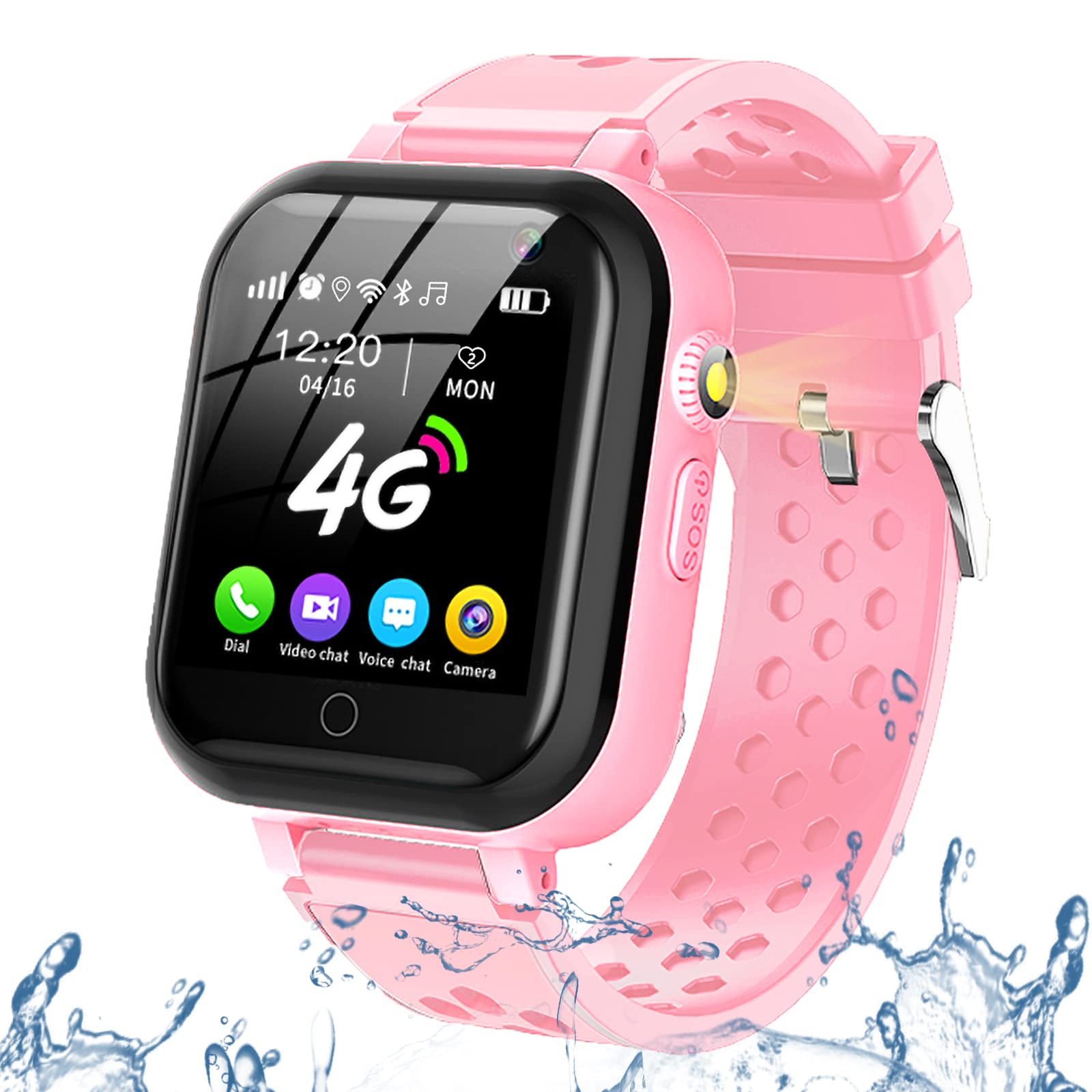 Ddioyiur Smart Watch For Kids, 4G Kids Phone Smartwatch With Gps Tracker, Wifi, Sms, Call,Voice & Video Chat,Bluetooth,Audio Rec