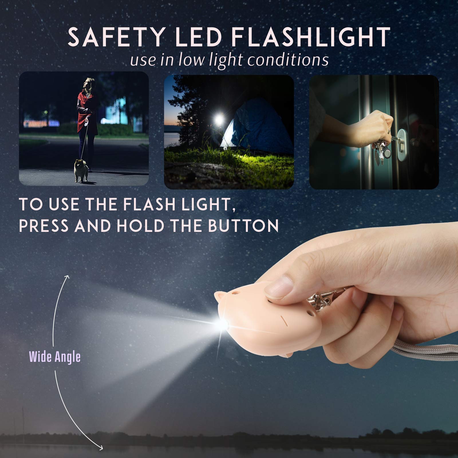 Safe Sound Personal Alarm,2 Pack 130 Db Loud Siren Song Emergency Safety Alarm Keychain With Led Light, Self Defense Siren   Saf