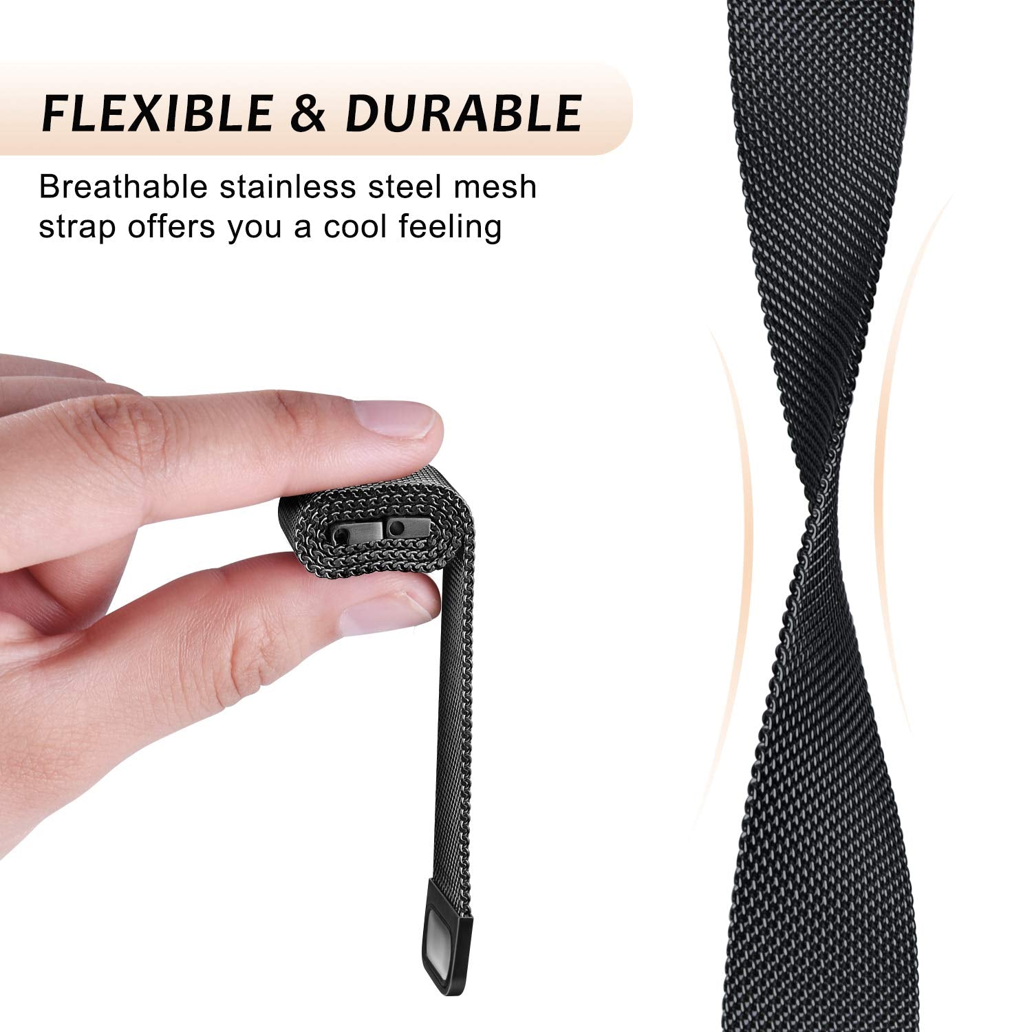 Yiled Metal Watch Bands 20Mm 22Mm Quick Release Watch Strap, Stainless Steel Mesh Replacement Strap For Men Women (22Mm, Black)