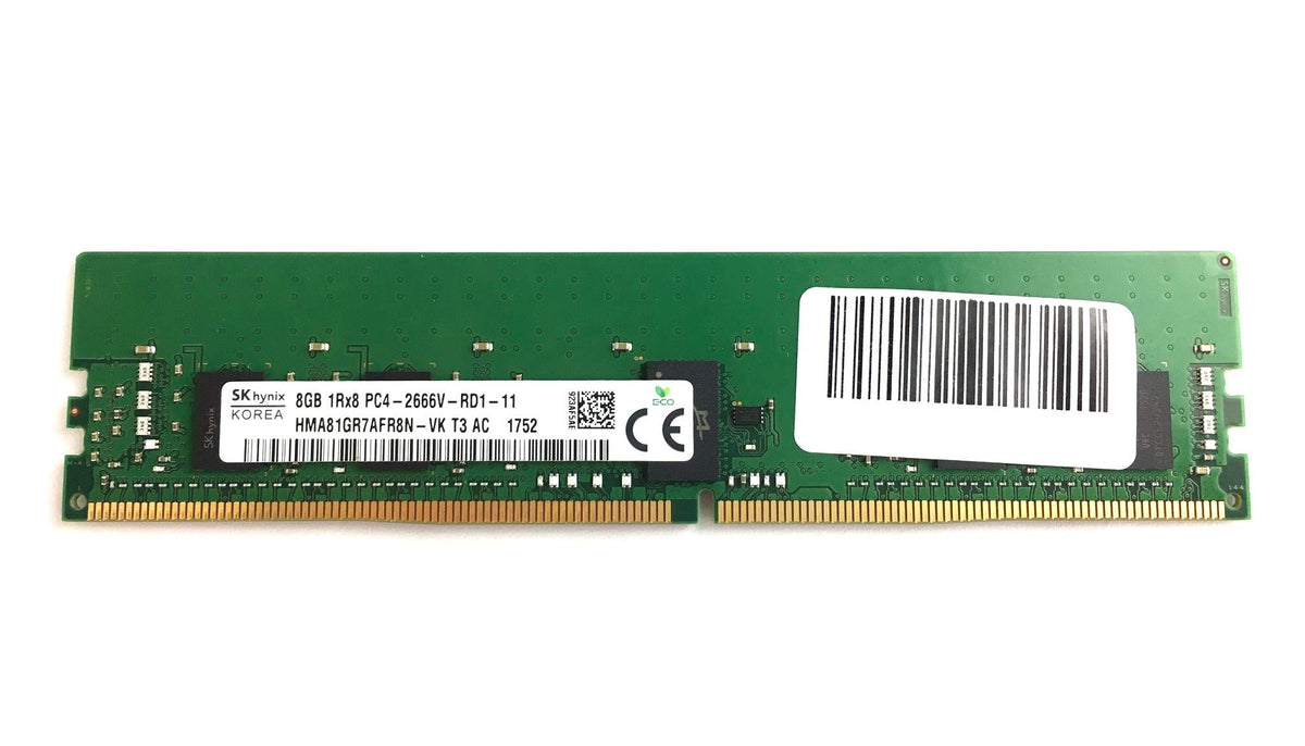 Sk Hynix 8Gb Hma81Gr7Afr8N-Vk Ddr4-2666 Ecc Rdimm 1Rx8 Pc4-21300V-R Cl19 Server Memory