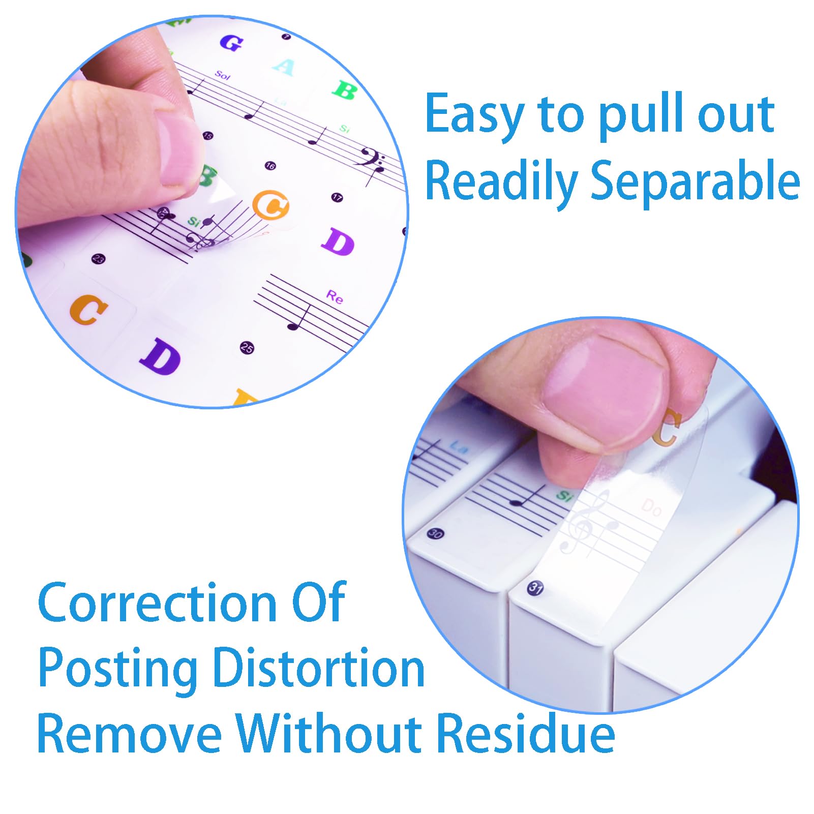 Piano Keyboard Stickers With Piano Chord Chart,For 88/61/54/49 Key,Note Letters Labels For Beginners And Young Kids Piano Notes