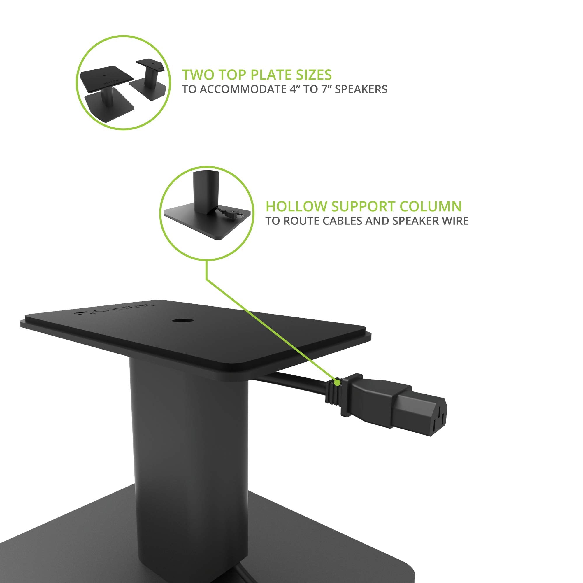 Kanto Sp6Hd Universal Desktop Speaker Stands   6 Inch   2 Pack   Steel (Black)