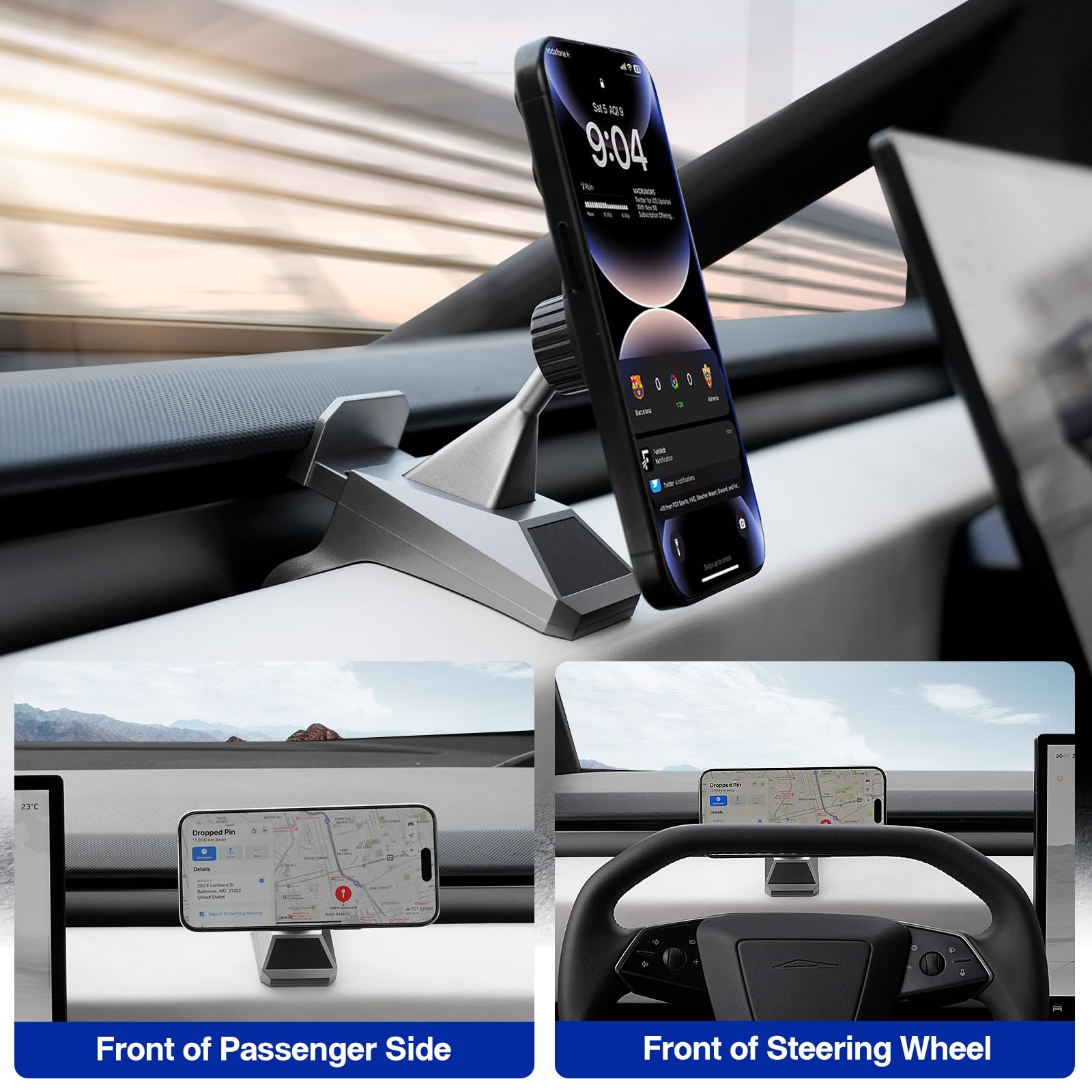 Foronetry Magnetic Phone Mount For Tesla Cybertruck 2024, Adjustable Phone Holder For Cybertruck Accessories Compatible Phone Wi