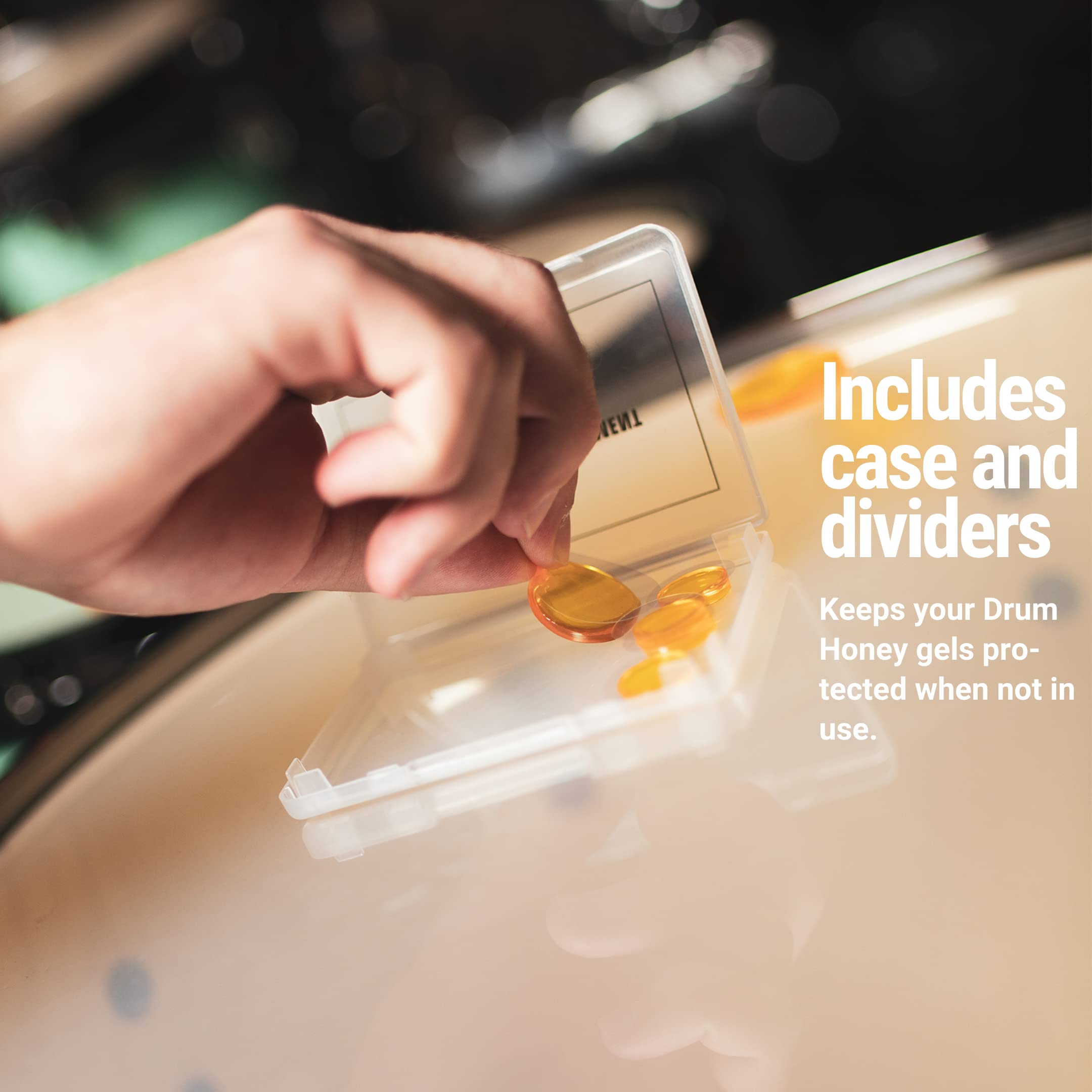 Meinl Cymbals Drum Honey Dampening Gel Pads, 12 Piece Assortment With Varying Sizes   Includes Container And Dividers (Mdha)