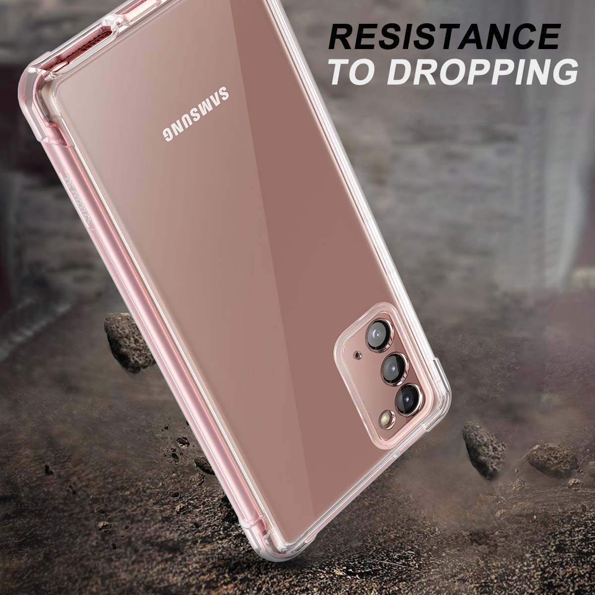 Suritch Clear Case For Galaxy Note 20,[Built In Screen Protector]Full Body Protection Hard Shell+Soft Tpu Bumper Shockproof Rugg
