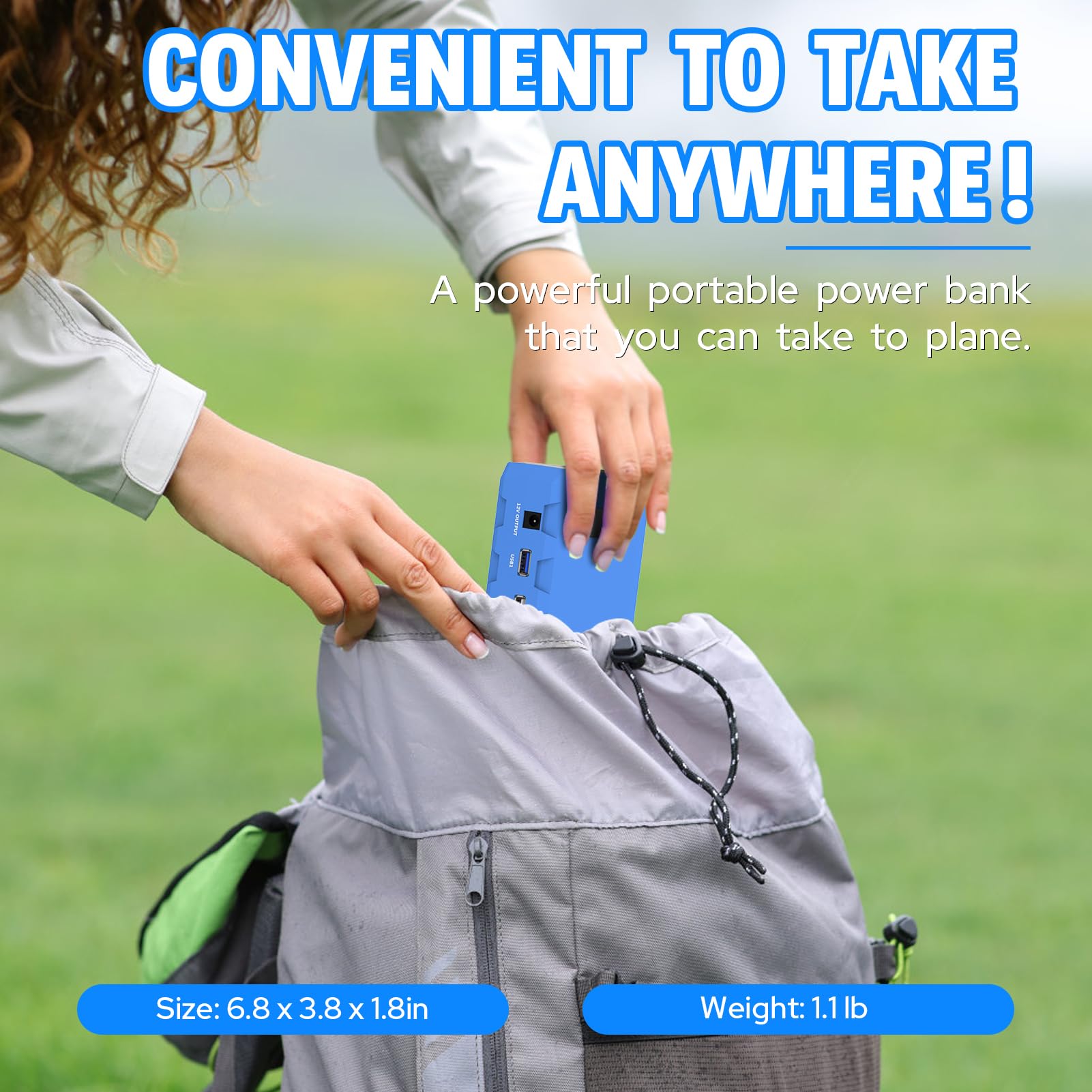 Portable Power Station With Ac Outlet, Powkey 65W/110V External Battery Pack 24000Mah/88.8Wh Power Pack, Portable Power Source S