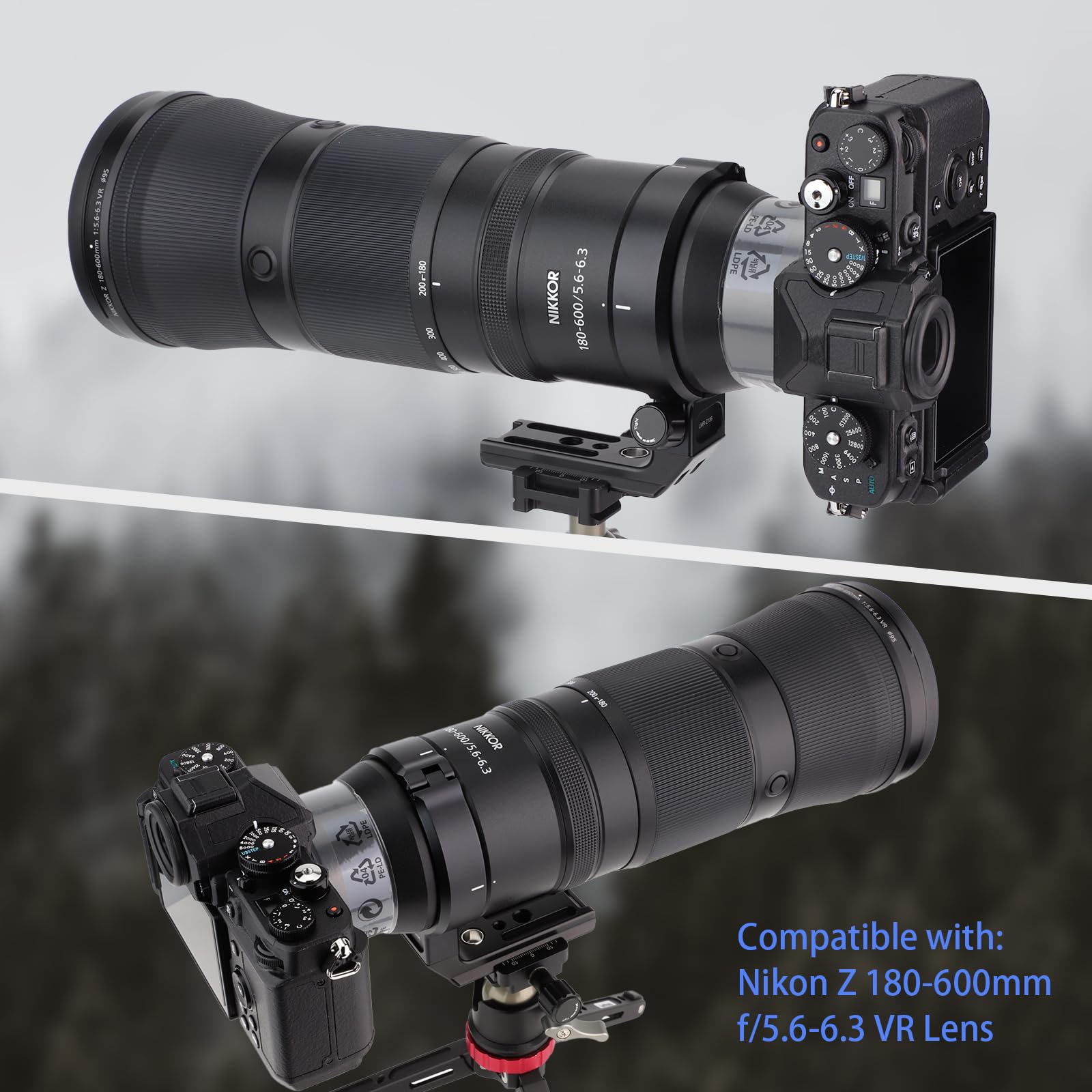 Haoge Lmr Z186 Lens Collar For Nikon Nikkor Z 180 600Mm F/5.6 6.3 Vr Lens Tripod Mount Ring Built In Arca Type Quick Release Plate