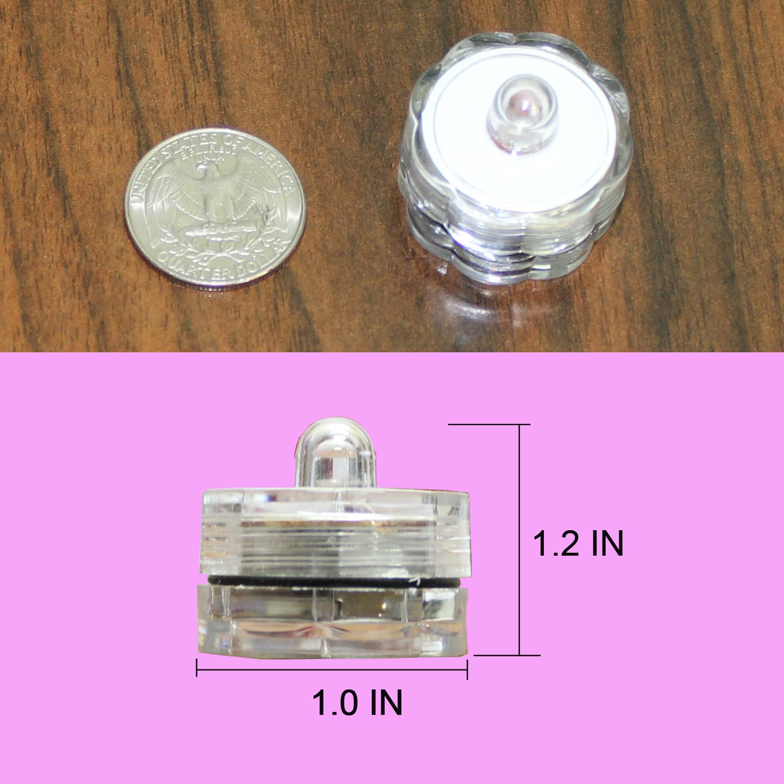 Jytrend Bright Led Floral Tea Light Vase Submersible Lights For Party Wedding (White, 30 Pack)