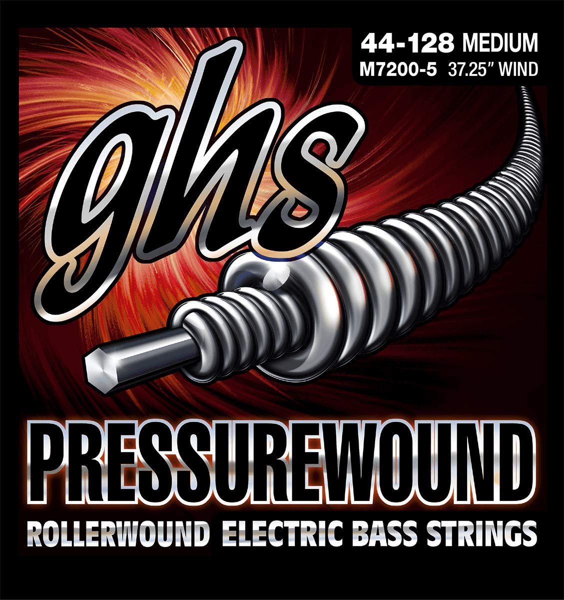 Ghs Strings Pressurewound Bass Guitar Strings (M7200), Medium, 44 106