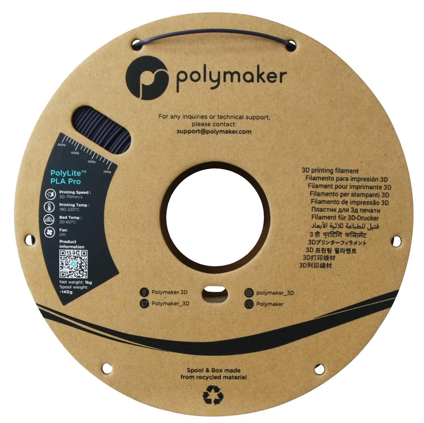 Polymaker Pla Pro Filament 1.75Mm Dark Purple, Powerful Pla Filament 1.75Mm 3D Printer Filament 1Kg   Polylite 1.75 Pla Filament
