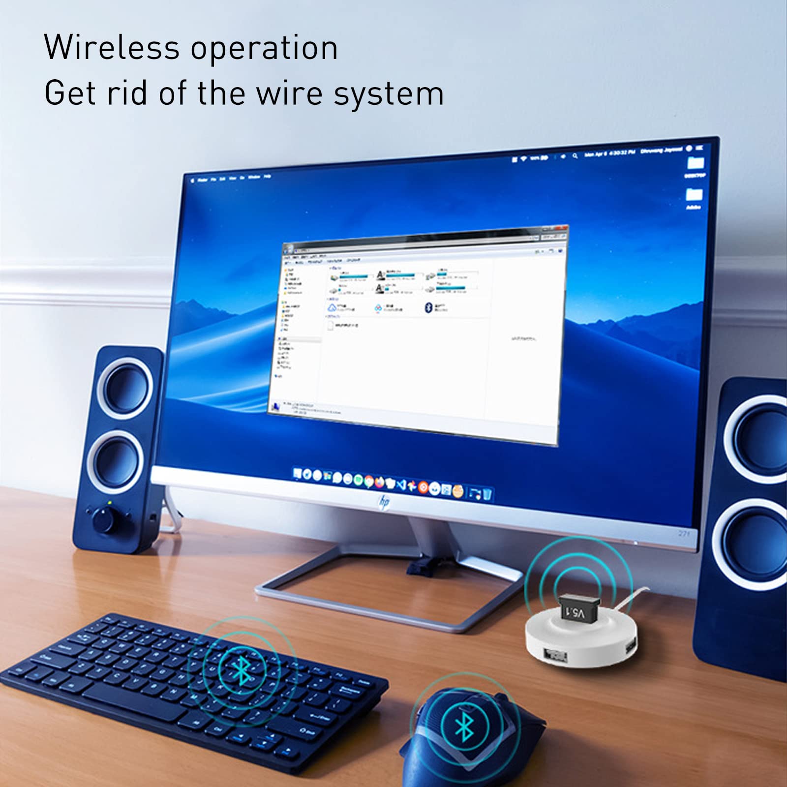 2 Pack Bluetooth Adapter For Pc, Wansurs Usb Bluetooth Adapter 5.1 Edr, Bluetooth Dongle Wireless Bluetooth Receiver For Desktop