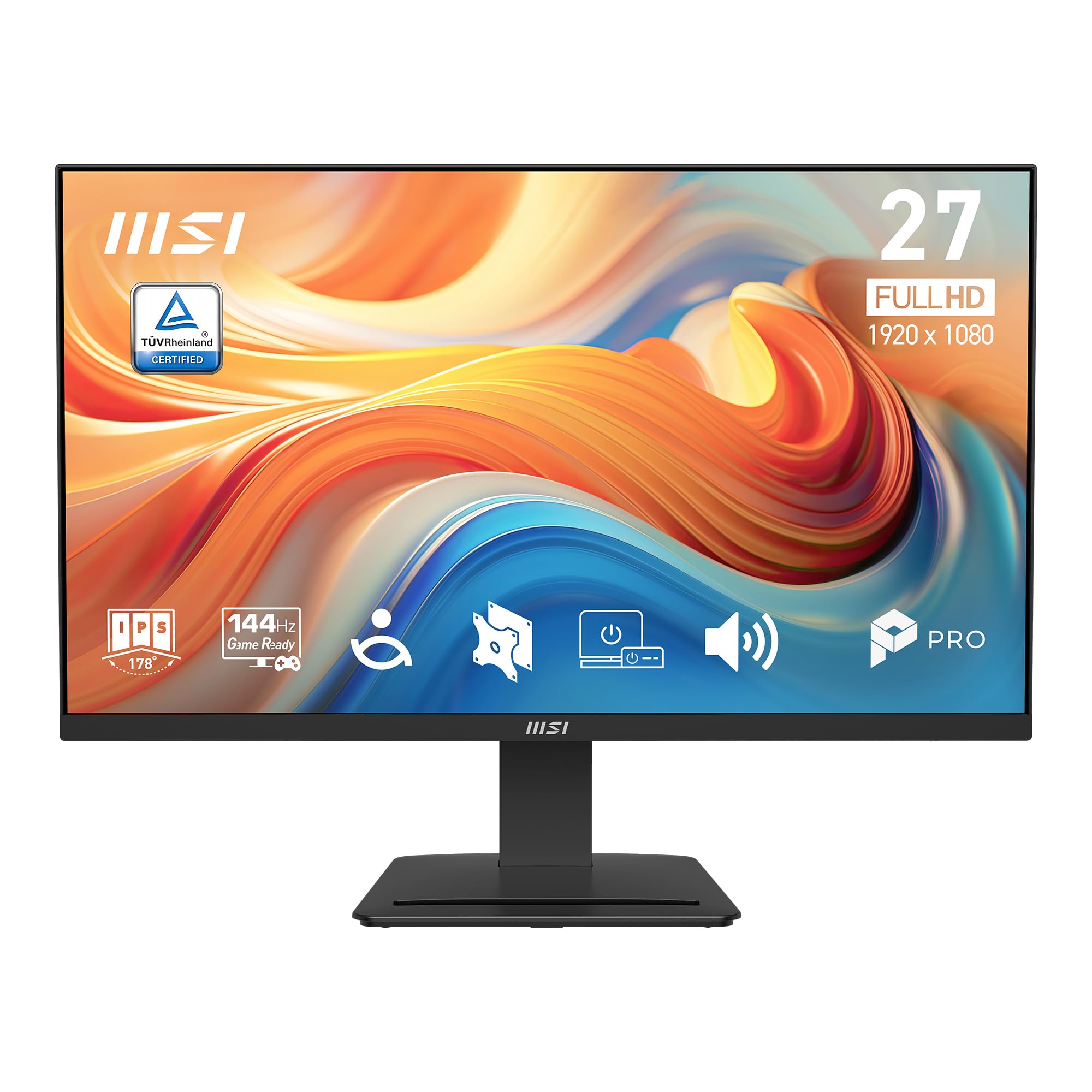 msi PRO MP273 E14A 27-inch IPS 1920 x 1080 (FHD) Gaming Office Monitor, 144Hz, Free-Sync, HDMI, DisplayPort, VGA Port, VESA Moun