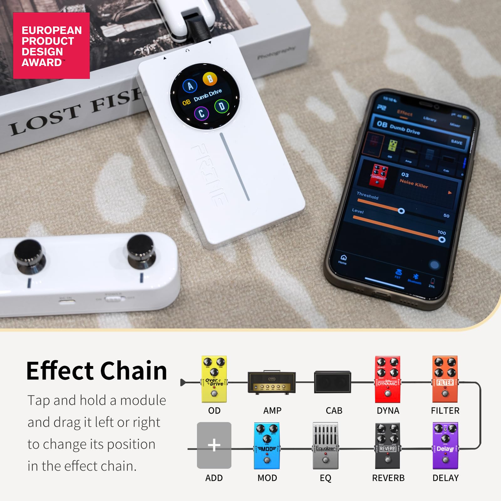 Mooer P2 Multi Effects Pedal Processor, Stereo Electric Guitar Bass Guitar Pedals With Amp Midi Looper Drum Machine Otg Touch Screen For Performance Practice