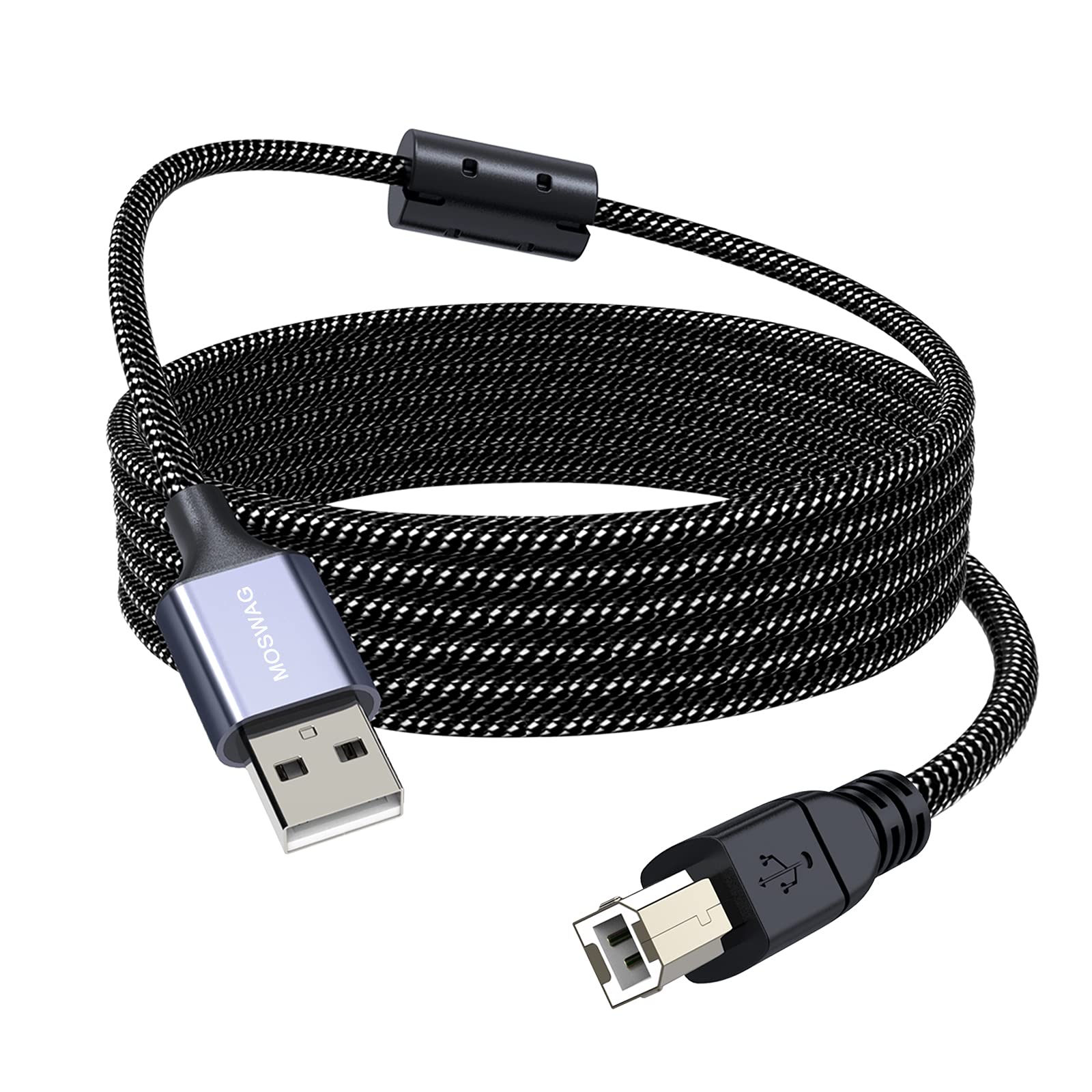 Moswag Usb Printer Cable 10Ft/3Meter Scanner Cable Usb Printer Cord Type A To Type B Durable Usb 2.0 Scanner Cord High Speed For