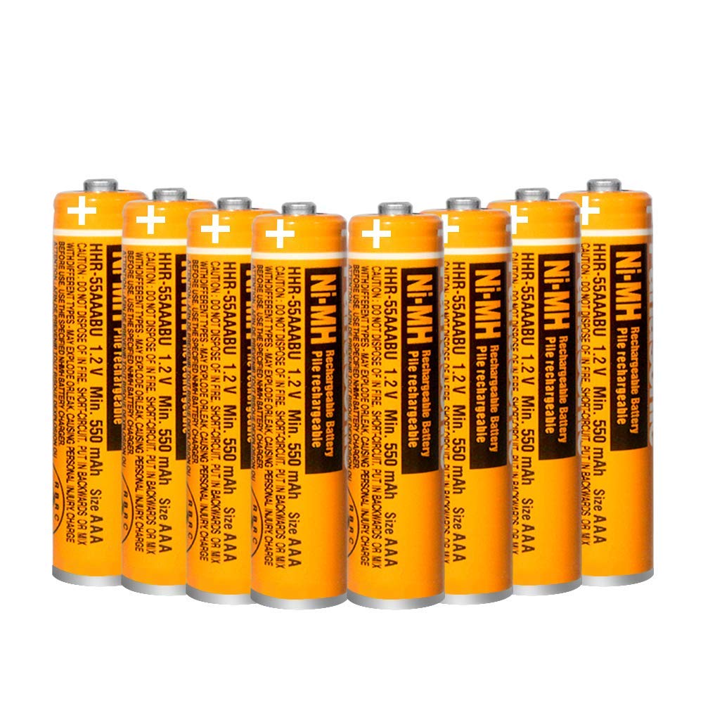 Triangle Power 8 Pack Hhr 55Aaabu Ni Mh Rechargeable Battery 550Mah Aaa 1.2V Batteries For Panasonic Cordless Phones