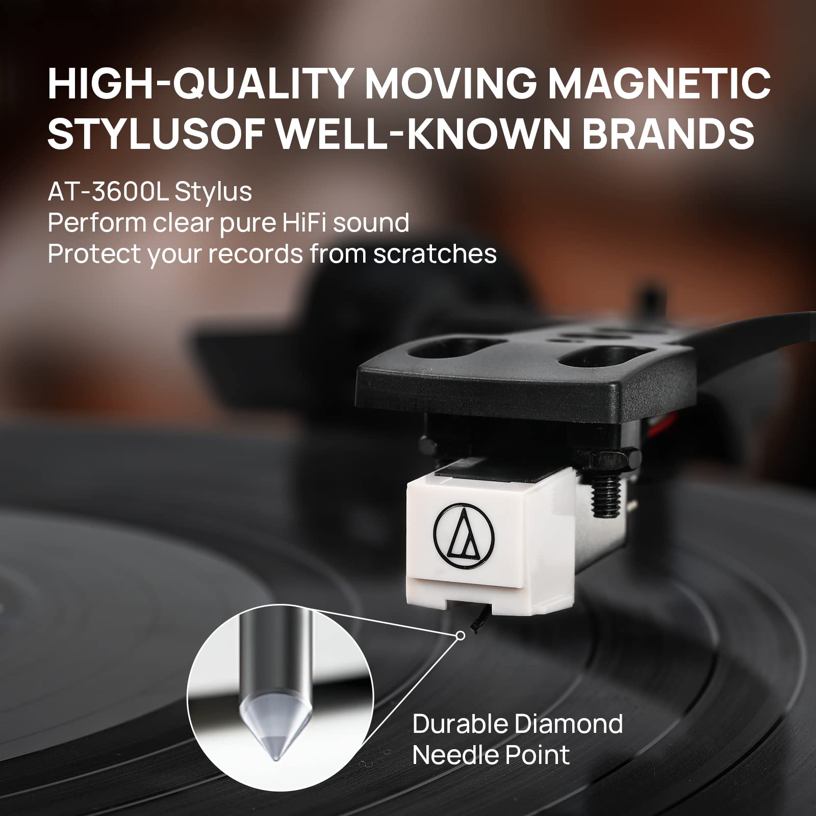 Turntable Record Player With Built In Speakers, Vinyl Record Player Support Bluetooth Playback Auto Stop 33&45 Rpm Speed Rca Lin