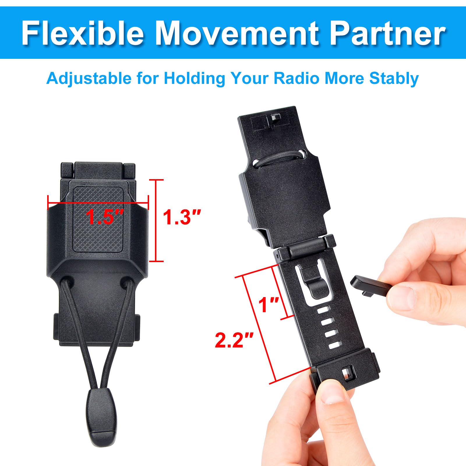Ablefector Radio Holder, Tactical Radio Holster For Duty Belts 1'' To 2.2'' Width, Compatible With Motorola Baofeng & Kenwood, B