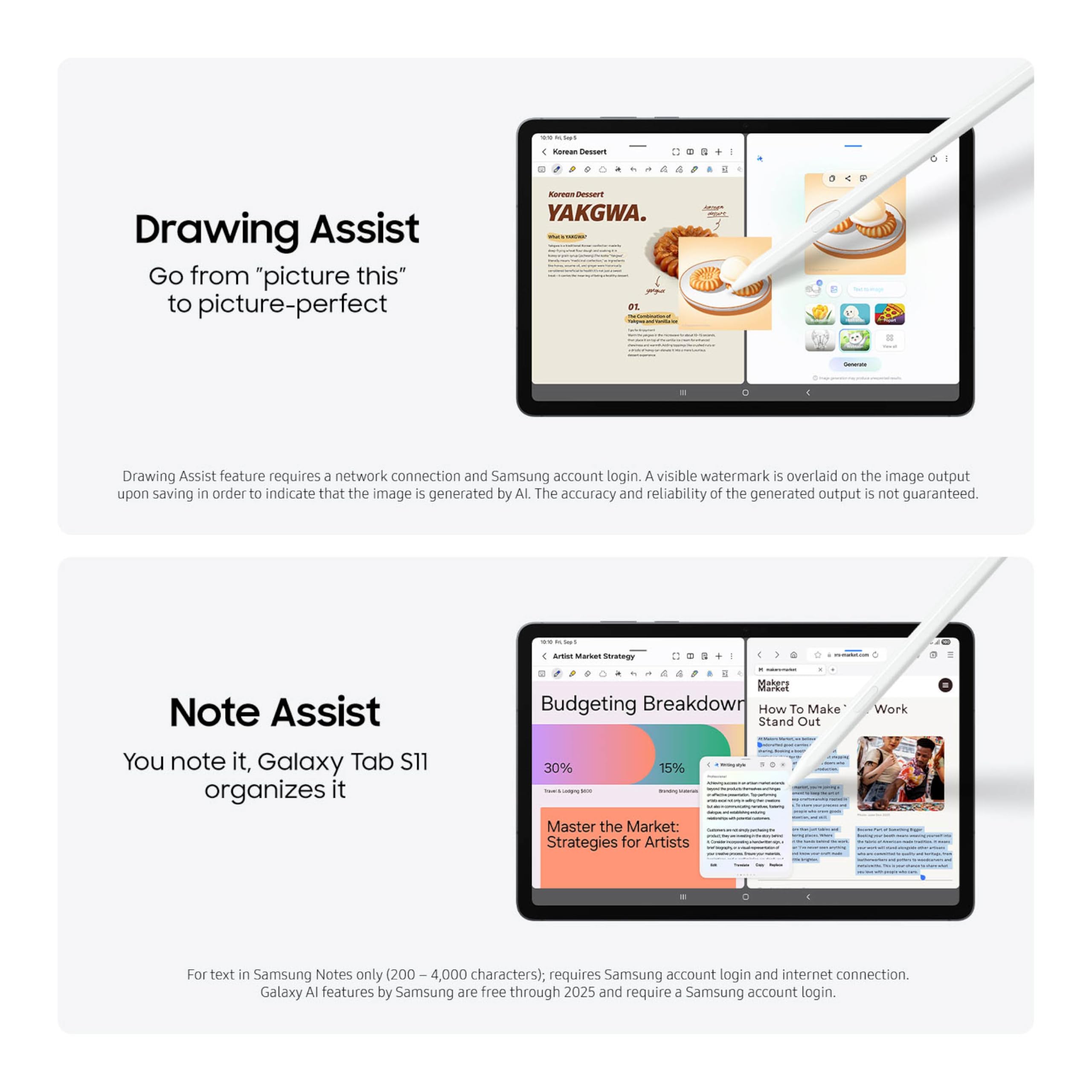 Samsung Galaxy Tab S11 128 Gb Wifi Android Tablet, Large Display, Durable, Slim, Light, High Performance, Long Battery Life, S P