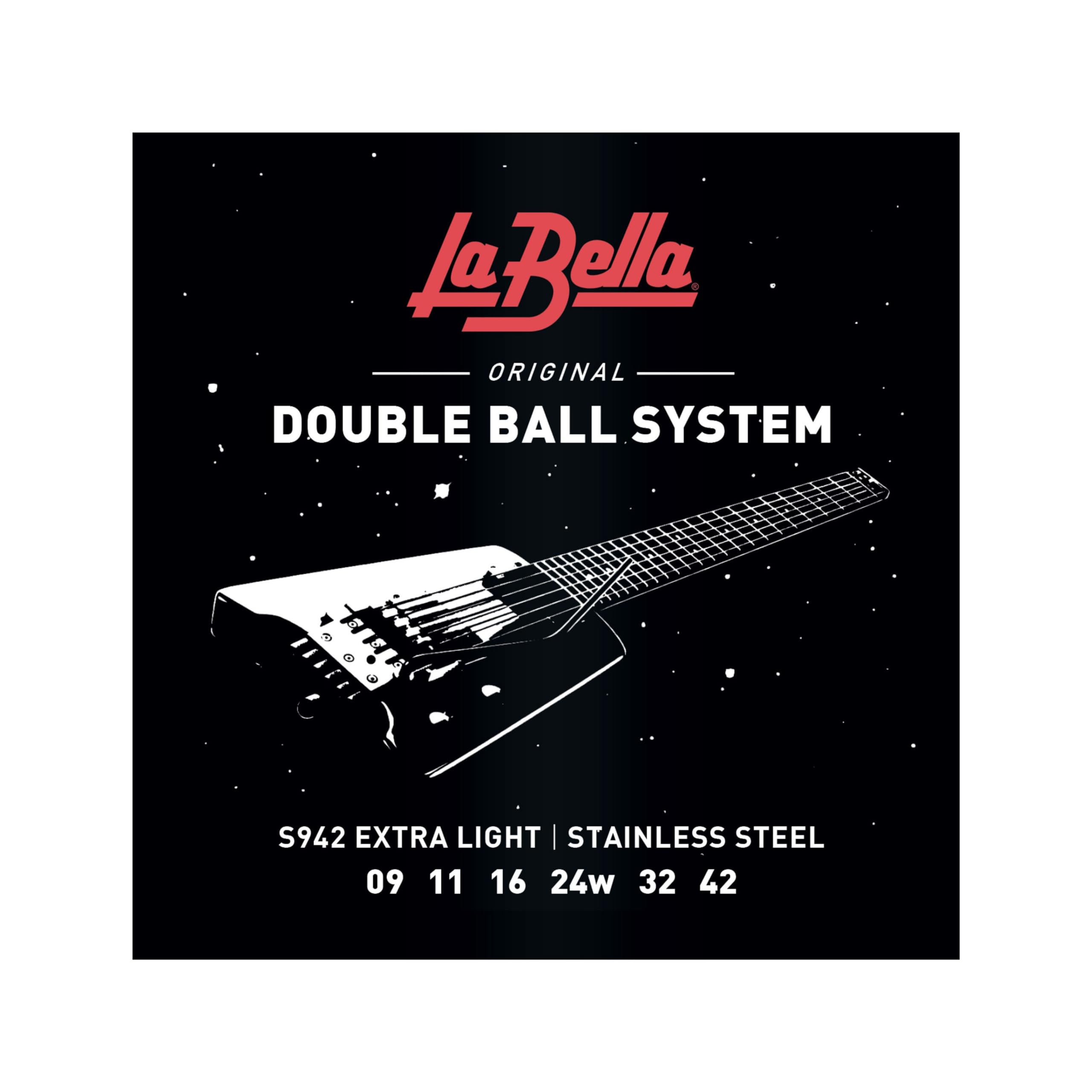 La Bella S942 Double Ball System Extra Light - Stainless Steel Electric Guitar String 9-42