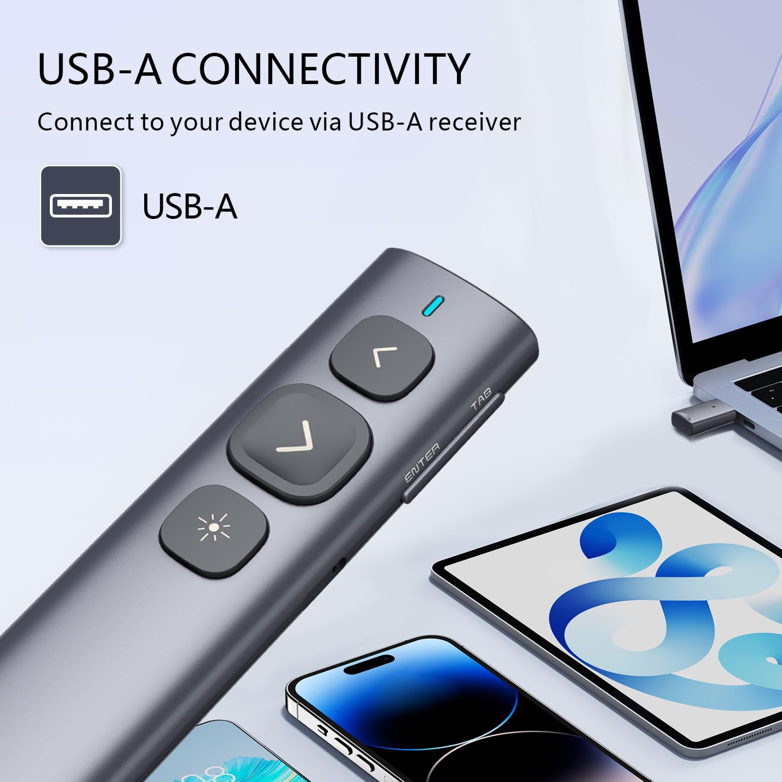 ?Soft And Big Button? Norwii N95 Rechargeable Presentation Clicker For Powerpoint Presentations, 2.4Ghz Laser Pointer Presentati