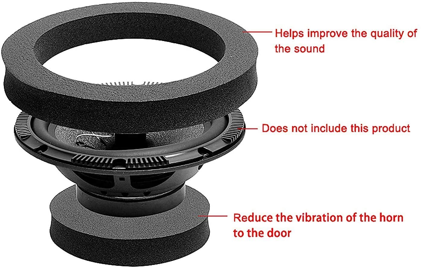 Rdbs 6'' 6.5'' 6.75'' Car Speaker Foam Rings Universal Self Adhesive Speaker Fast Rings Sponge Bass Blocker Kit Waterproof High