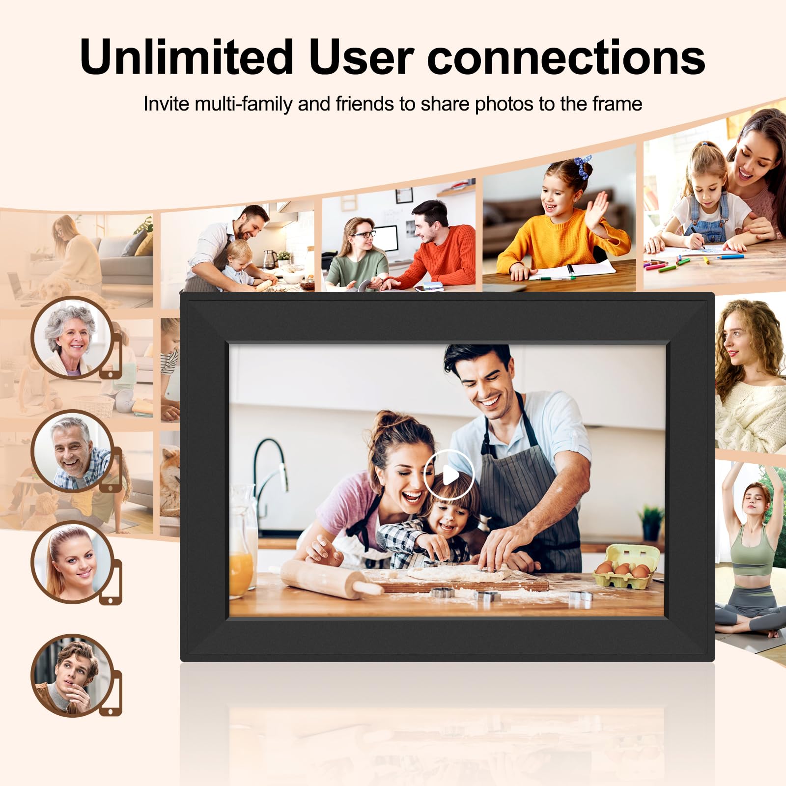 Svlibo Wifi Digital Picture Frame,10.1Inch 1280X800 Hd Ips Touch Screen Auto Rotate, Easy To Use, Share Photos And Videos Via Fr