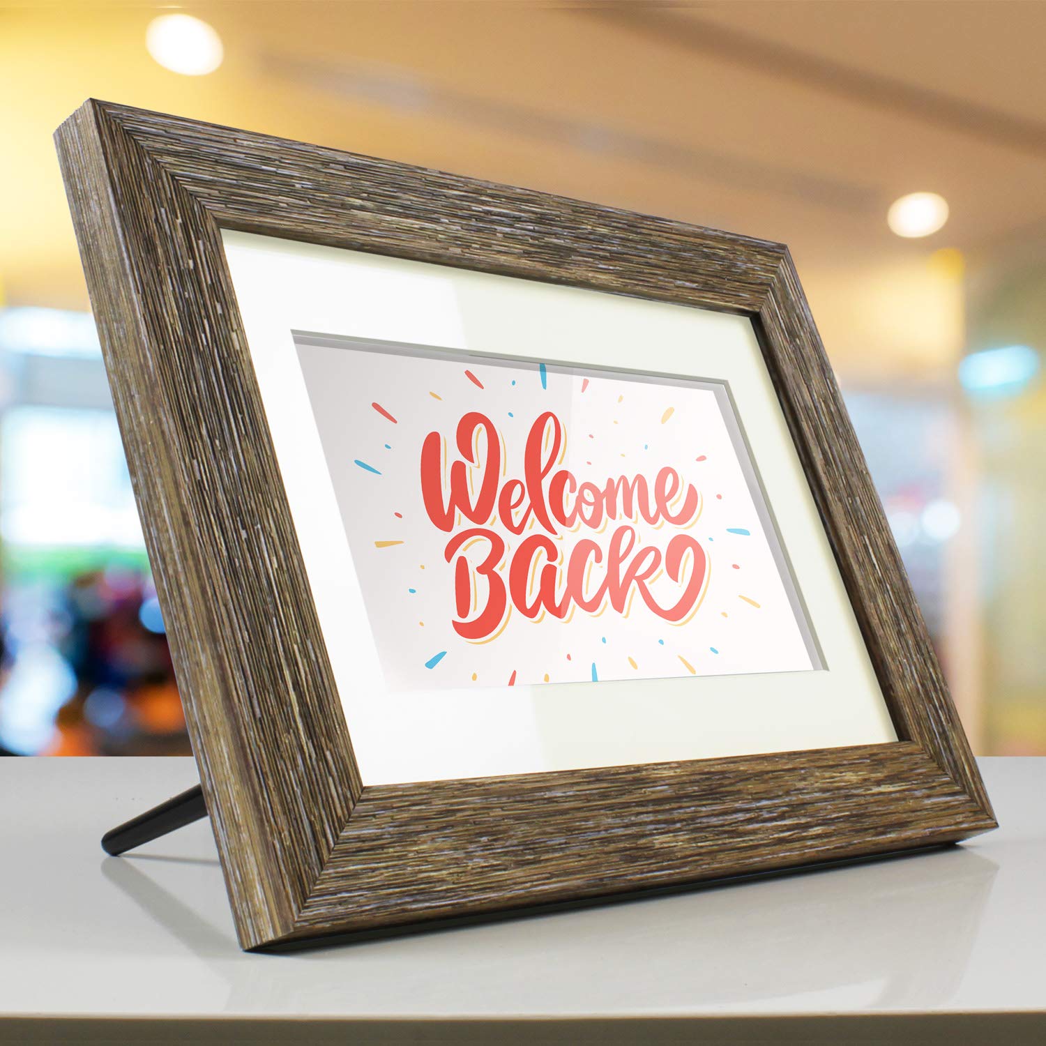 Aluratek 7 Distressed Wood Digital Photo Frame, Auto Slideshow Feature, Usb/Sd/Sdhc Supported, Built-In Clock & Calendar, Easy S