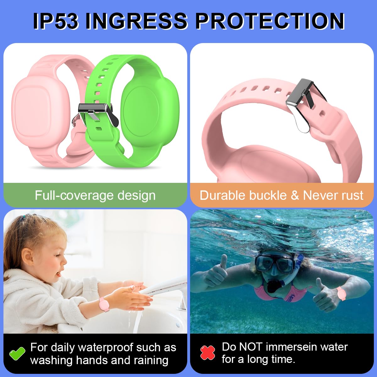 [2 Pack] Kid Bracelet For Tile Mate Waterproof Hidden, Kids Wristband Tile Mate Holder Case Cover Compatible With Tile Mate (2022), Soft Silicone Tile Mate Case For Kids/Teens/Elderly (Pink+Green)