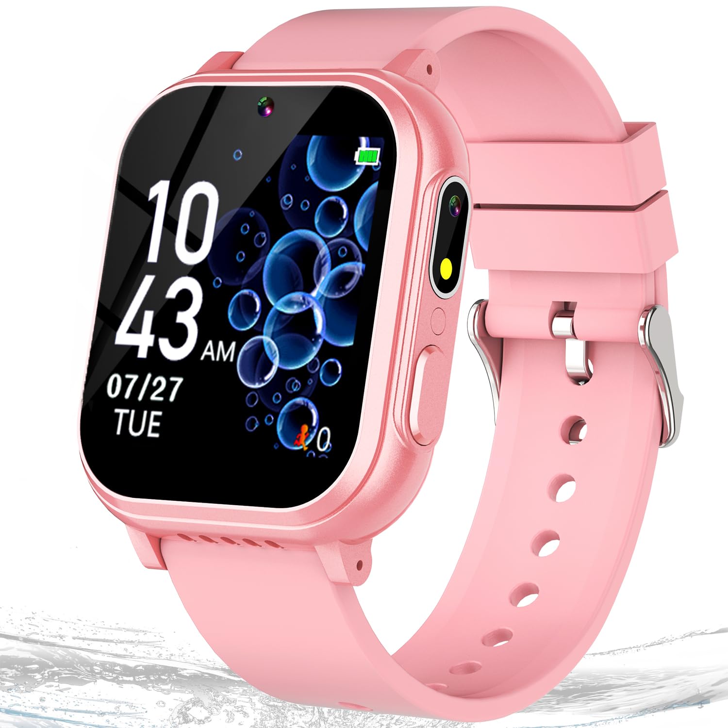 Cosjoype Kids Waterproof Smart Watch With 32 Games Dual Camera Hd Touchscreen Music Player Pedometer Flashlight Habit Tracking A