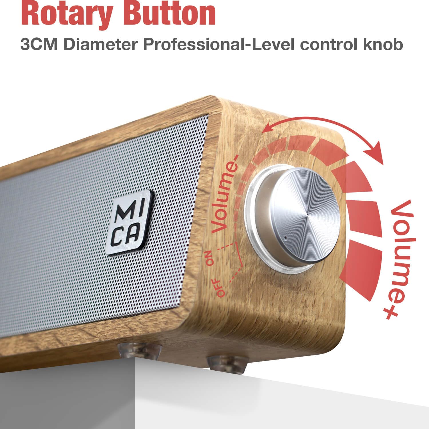 Mica Computer Speakers, Wired Computer Sound Bar, Wooden Mini Soundbar, Usb Powered Pc Speakers For Desktop Monitor, Laptop, Tab