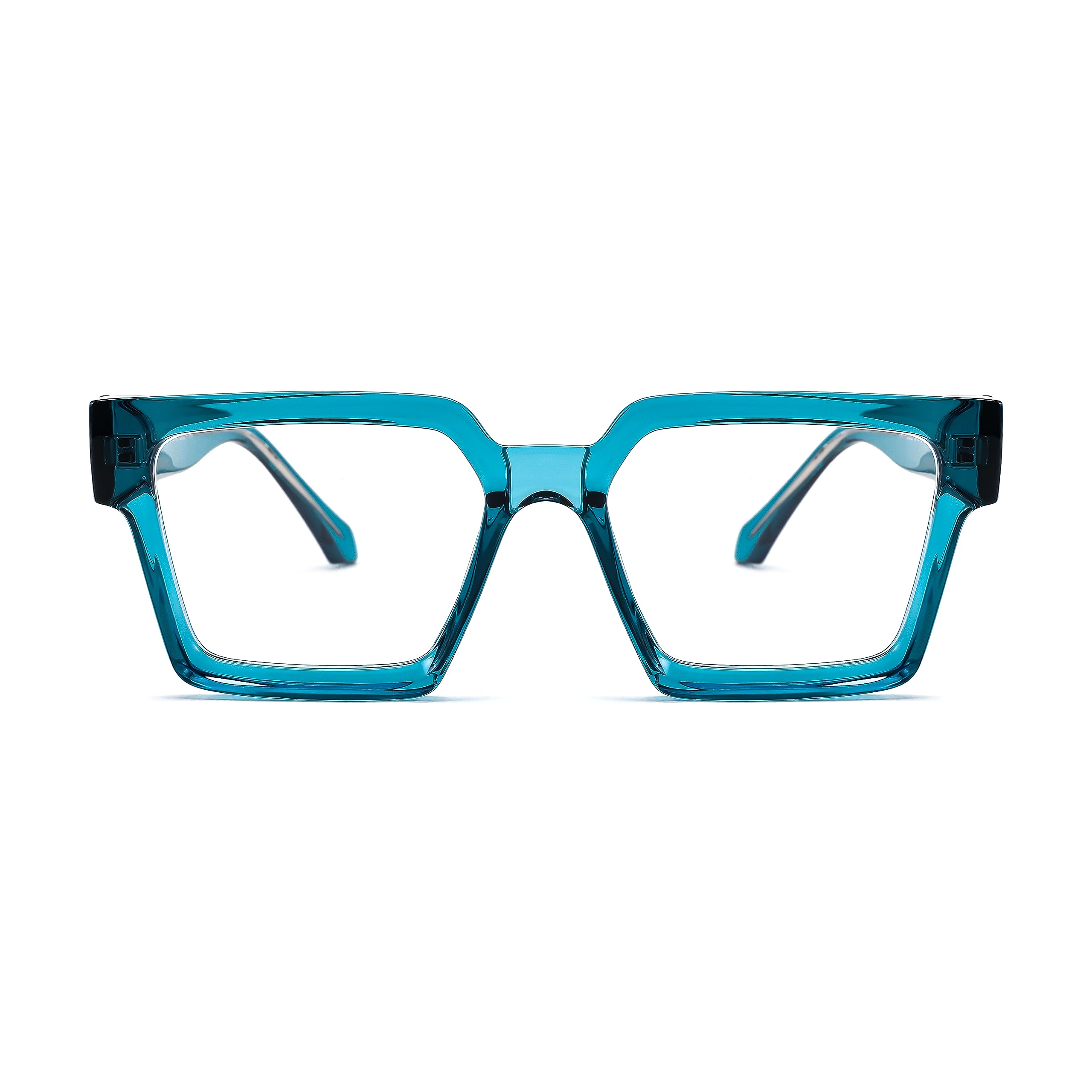 Feisedy Blue Light Blocking Glasses For Women Men Tr Retro Square Anti Eyestrain Glasses Rectangle Chic Look Frame B0037