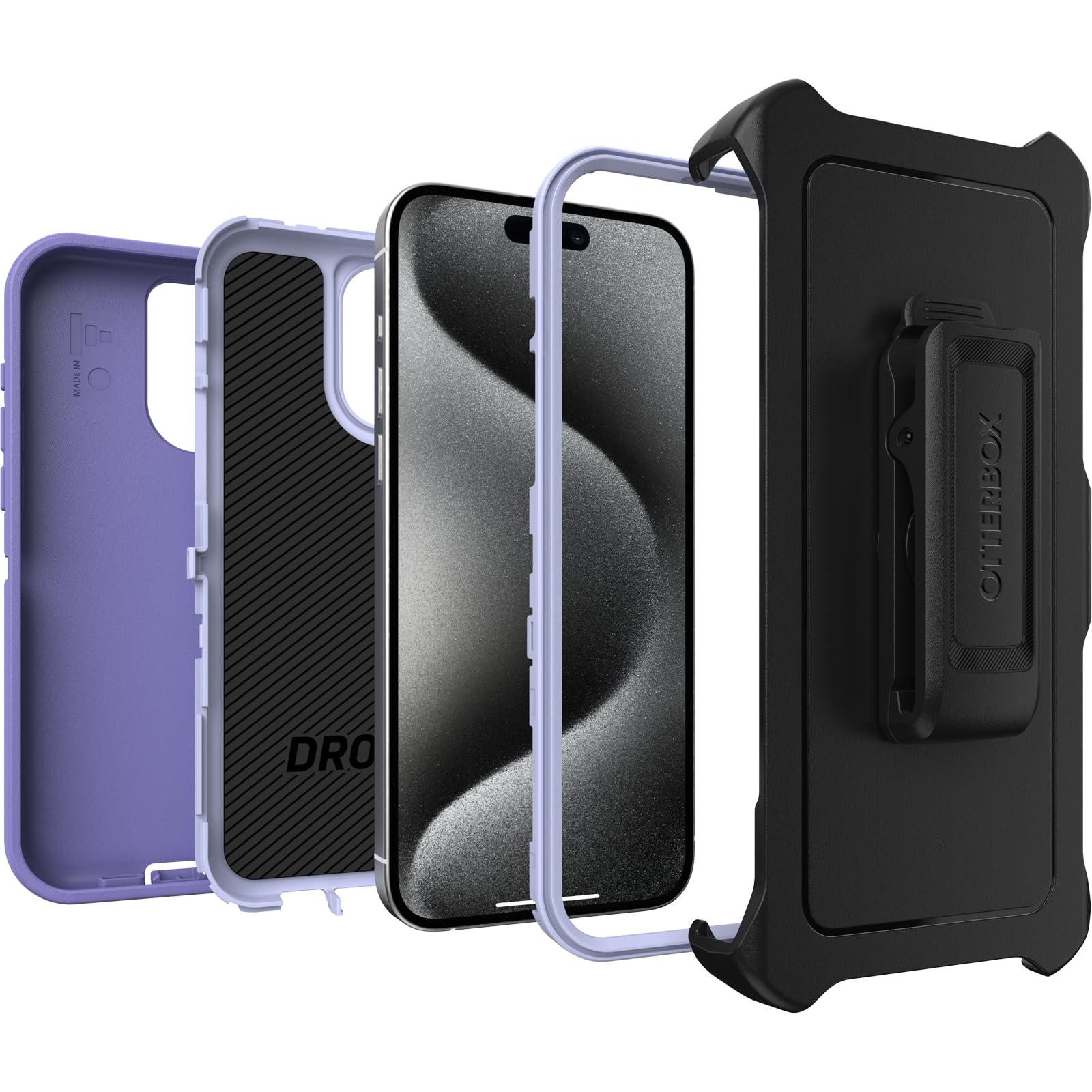 Otterbox Iphone 15 Pro Max (Only) Defender Series Case   Mountain Majesty (Purple), Screenless, Rugged & Durable, With Port Prot
