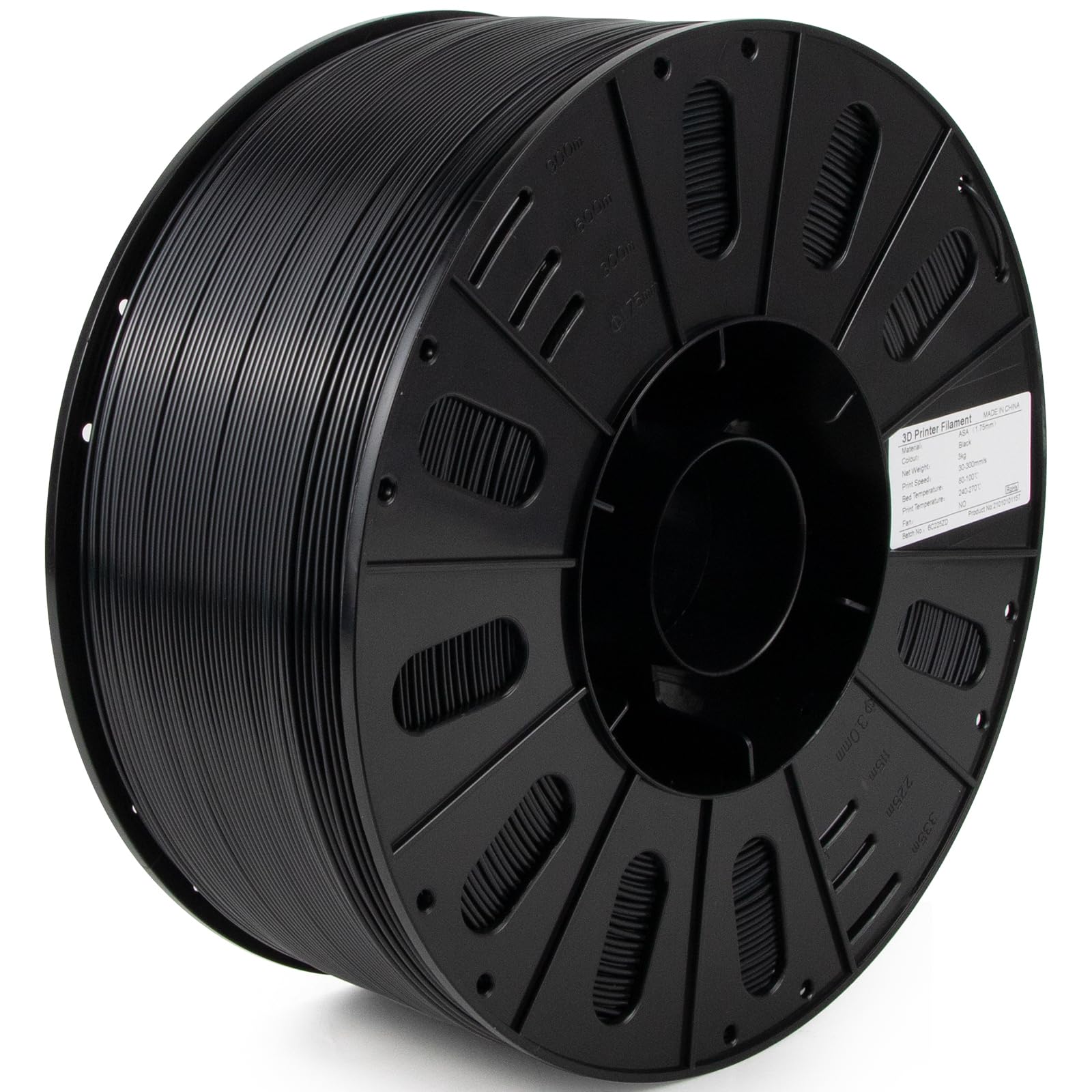 iSANMATE ASA Filament 1.75mm Black 3KG, UV & Weather Resistant 3D Printer Filament Perfect for Outdoor Functional Parts, Dimensi