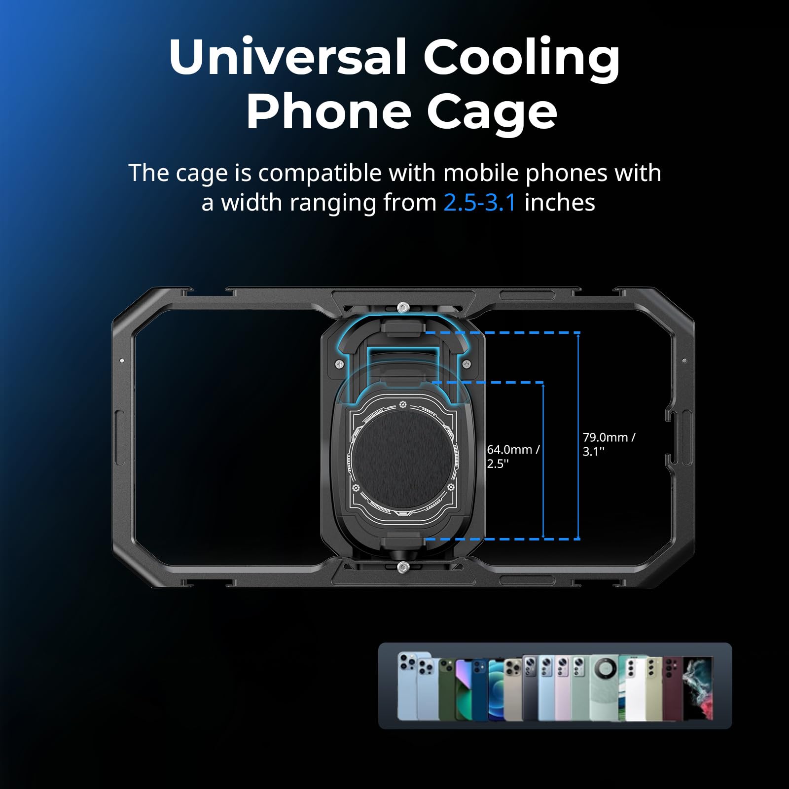 Smallrig All-In-One Cooling Dual Handle Phone Cage Kit For Iphone 17/16/Android, 15W Active Cooler & 4-In-1 Usb-C Hub, Universal