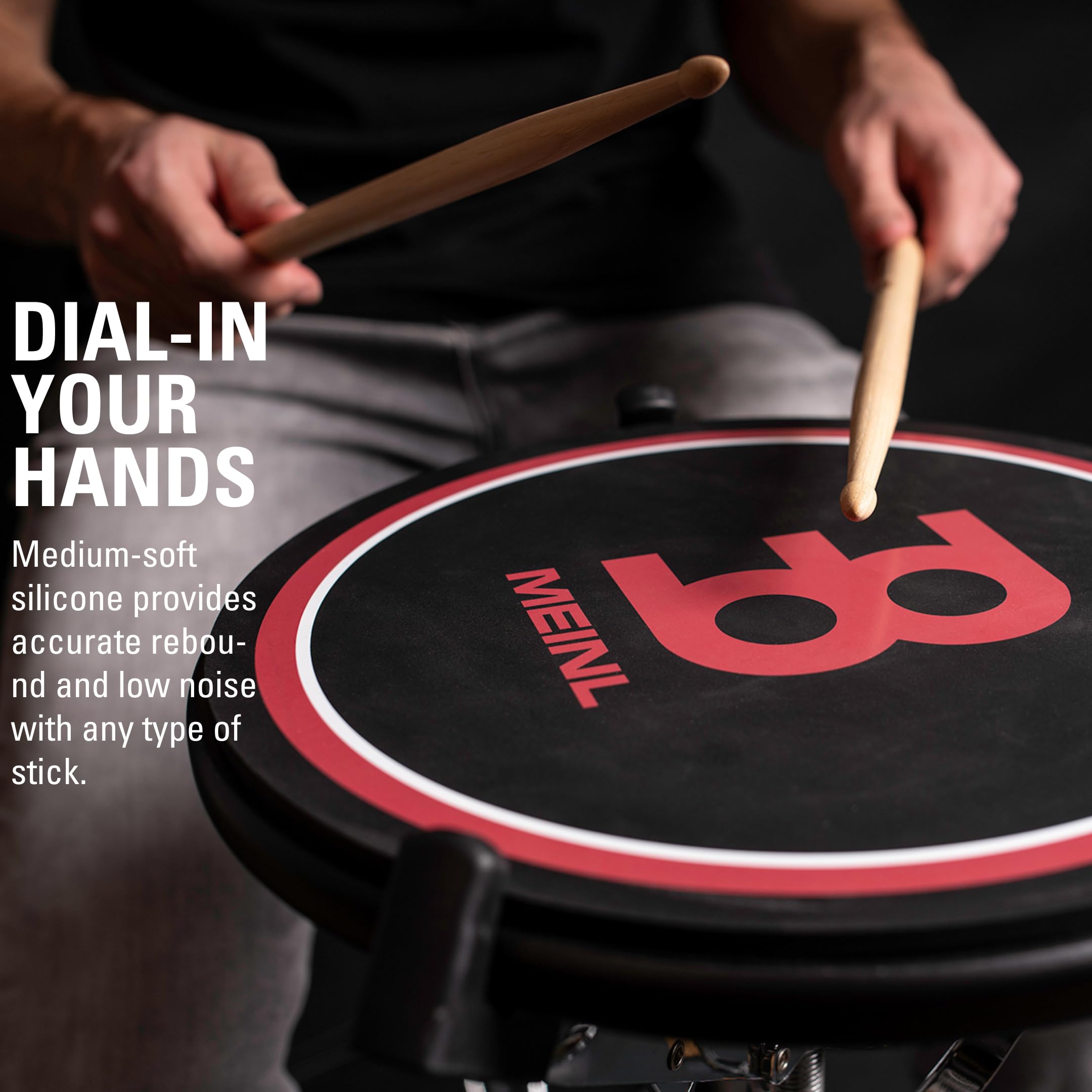 Meinl Cymbals 12'' Drum Practice Pad, Silicone   Medium Rebound And Controlled Volume For Speed, Power And Precision, Classic Lo