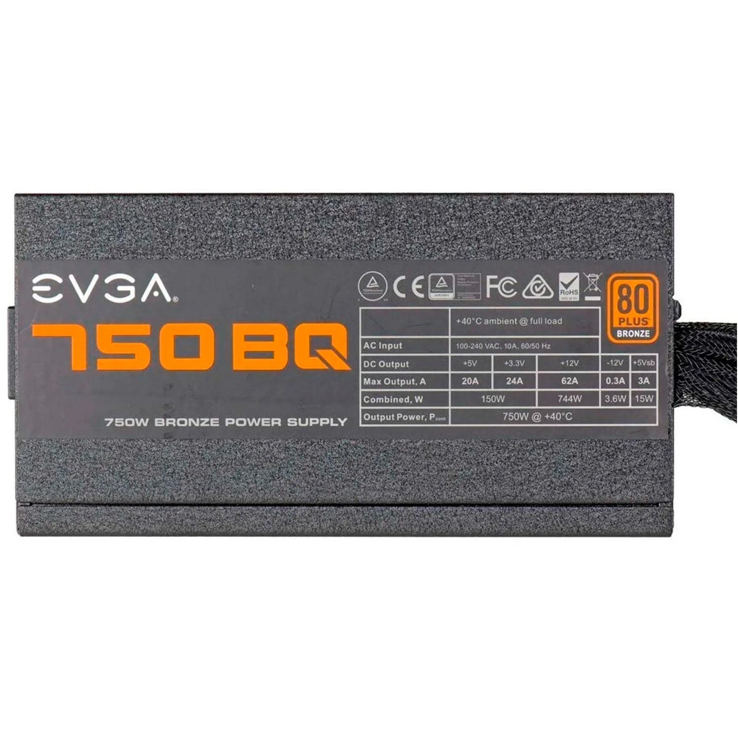 Evga 750 Bq, 80+ Bronze 750W, Semi Modular, 5 Year Warranty, Includes Free Power On Self Tester, Power Supply 110 Bq 0750 V1