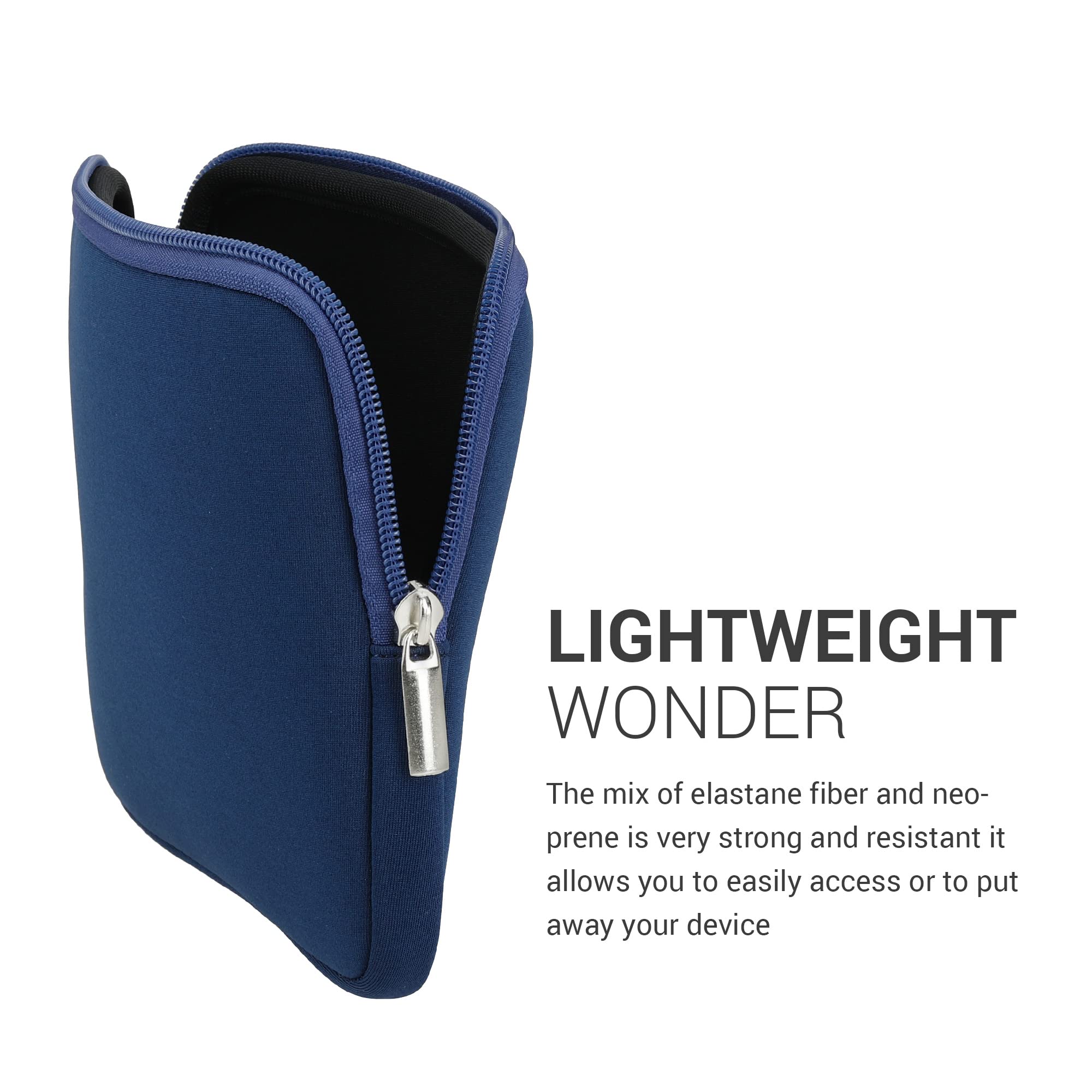 Kwmobile Neoprene E Reader Pouch Size 6,8 7'' Ereader   Universal Ebook Sleeve Case With Zipper   Dark Blue