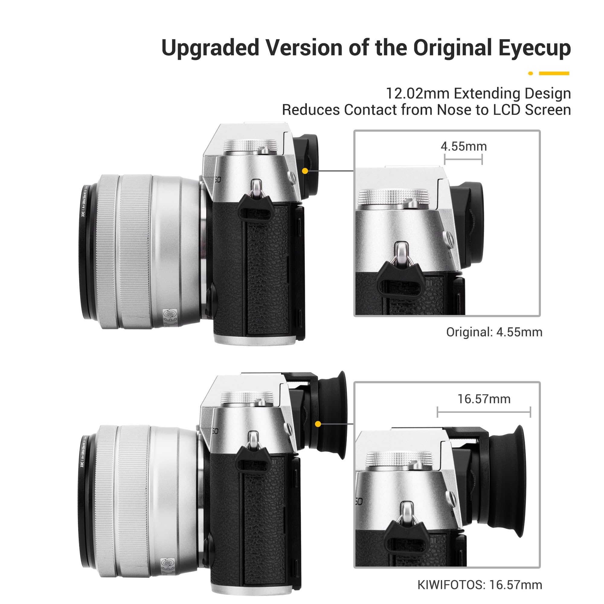 Extended X T50 Xt50 Eyecup Eyepiece For Fujifilm Fuji X T50 Camera, Soft Silicon Extended Camera Eye Cup Viewfinder For Fuji Xt5