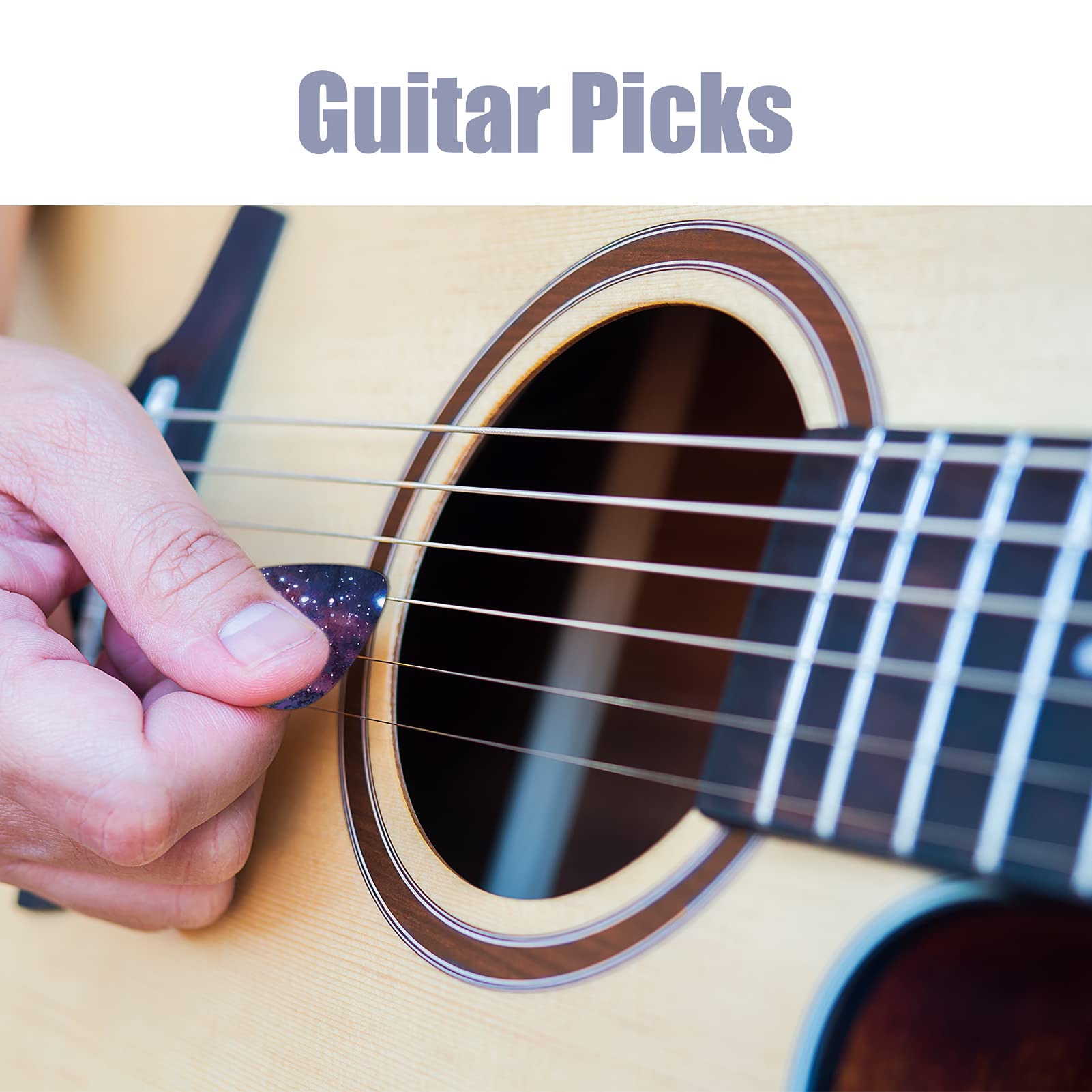 Keiahuan 6 Pack Guitar Picks Plectrums,Colorful Tie Dye Guitar Pick Classical Triangle 0.96Mm Heavy Guitar Pick For Women Girls