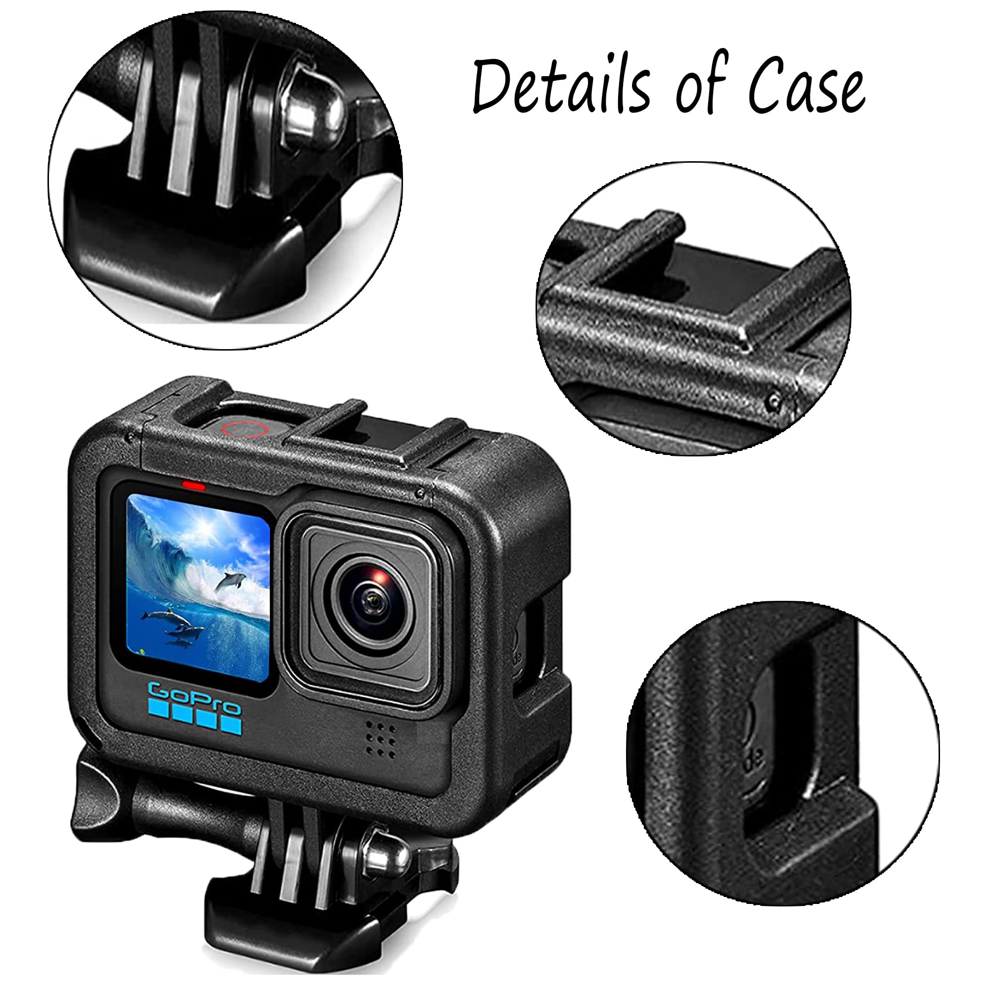 Protective Housing Case For Gopro Hero 12/Hero 11/Hero 10/Hero 9 Black, Housing Frame Case Mount Accessories For Gopro Hero9 Act