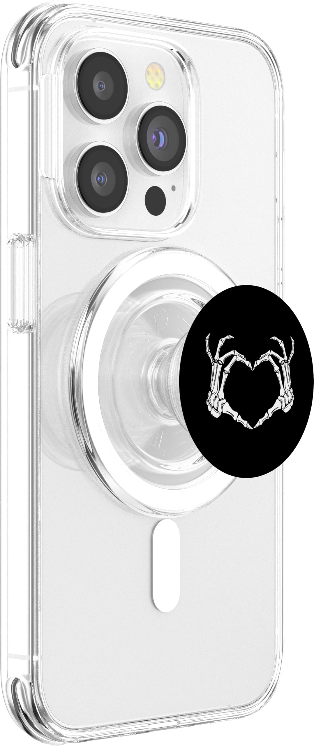 Skeleton Heart Bones Love Halloween Creepy Scary Black White Popsockets Popgrip: Swappable Grip For Phones & Tablets Popsockets