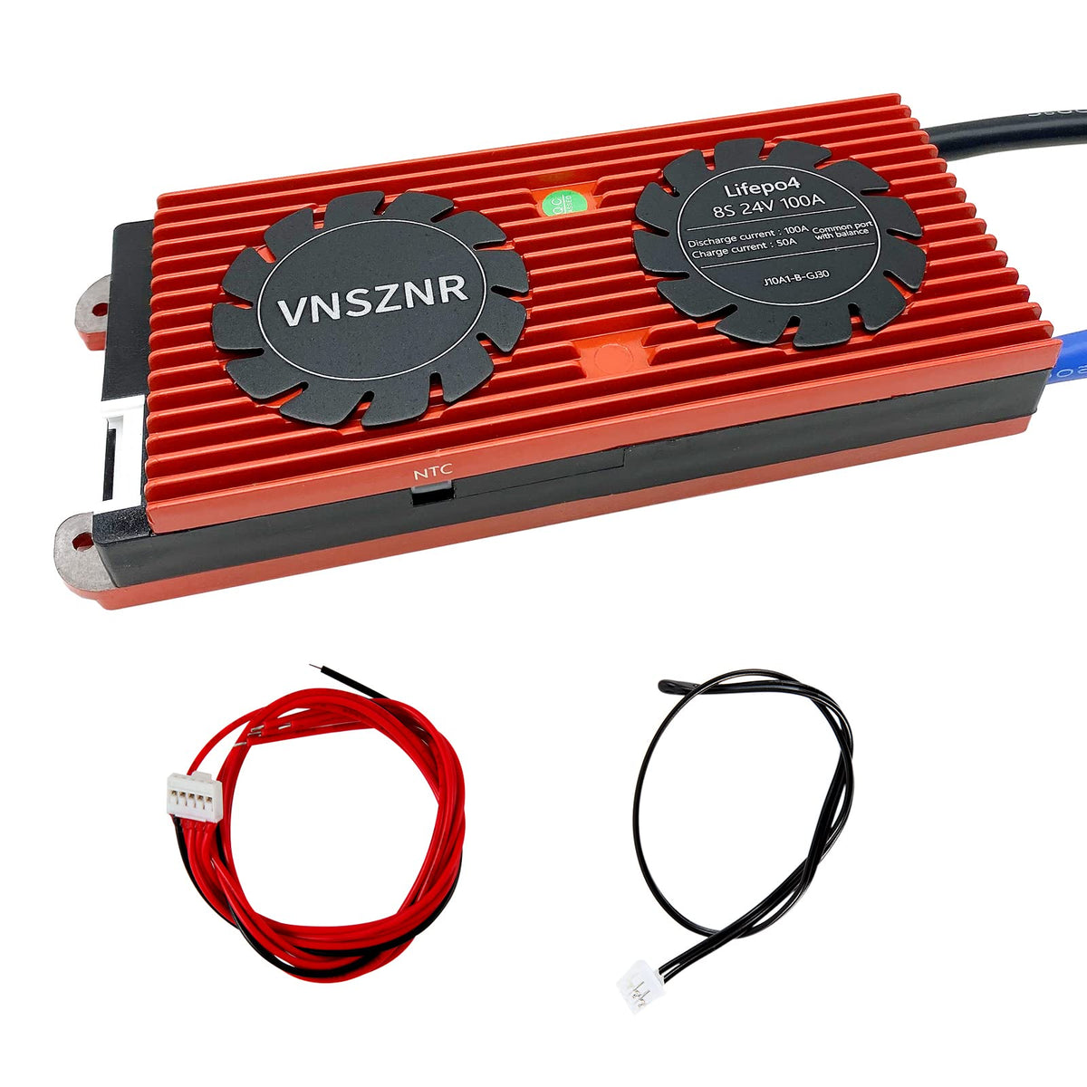 Vnsznr Lifepo4 Bms 8S 24V 100A Lithium Iron Phosphate Battery Management System Pcb Protection Board With Balance Leads Wires Fo