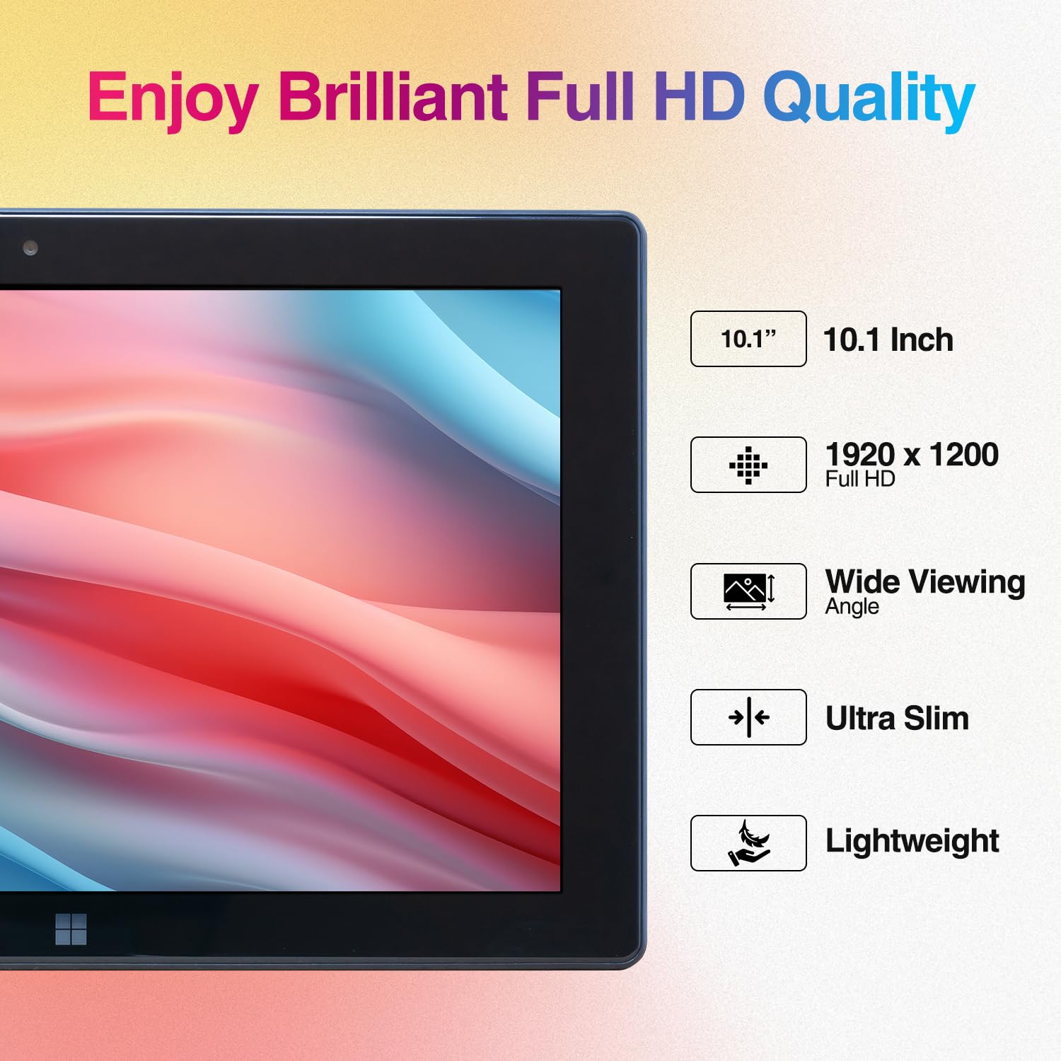 Fusion5 10.1'' Windows 11 Tablet Pc   Fwin232 Plus Ultra Slim Tablet Computer   8Gb Ram, Full Hd 10 Inch Display, 5G Wifi, Quad